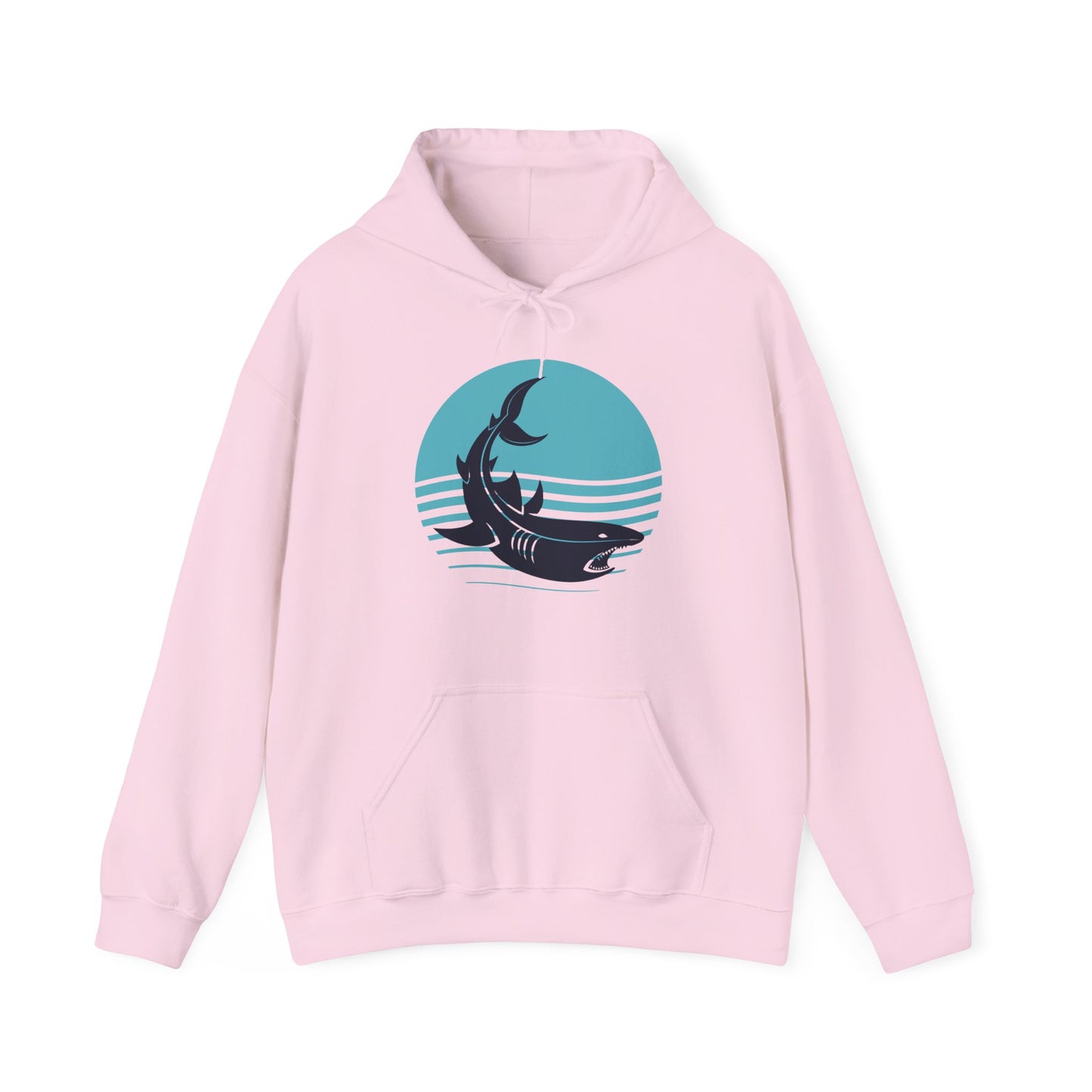 Shark Graphic and Waves Hoodie