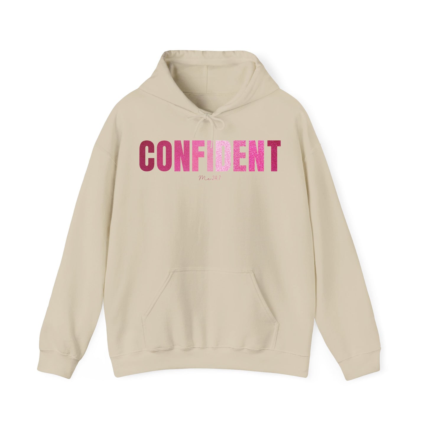 Confident Me 24:7 Glitter Pink Patterns Hoodie