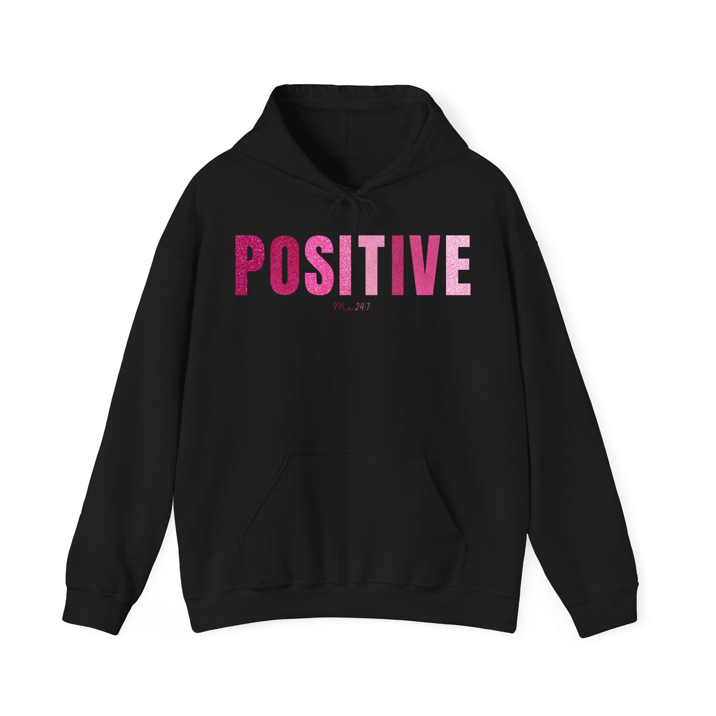 Positive Me 24:7 Glitter Pink Patterns Hoodie