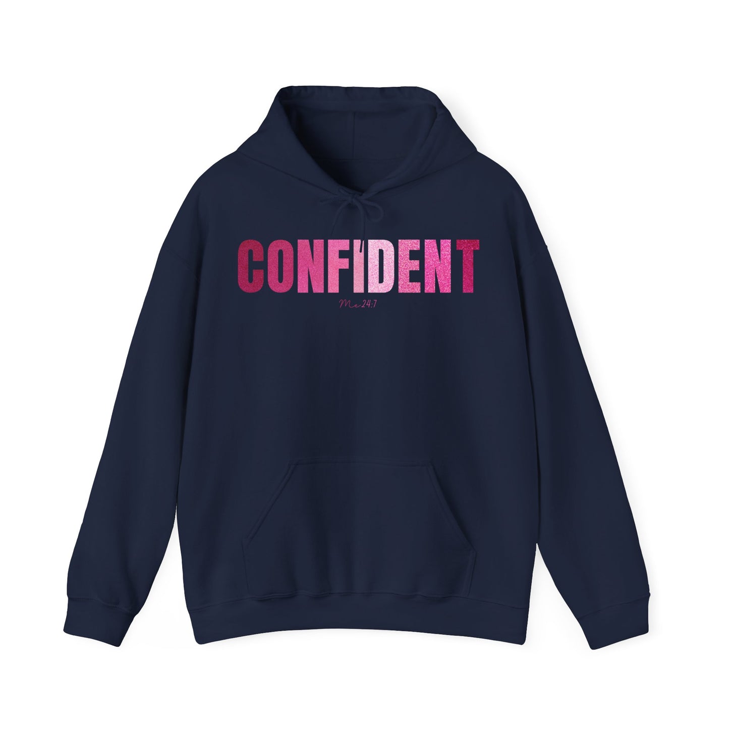 Confident Me 24:7 Glitter Pink Patterns Hoodie