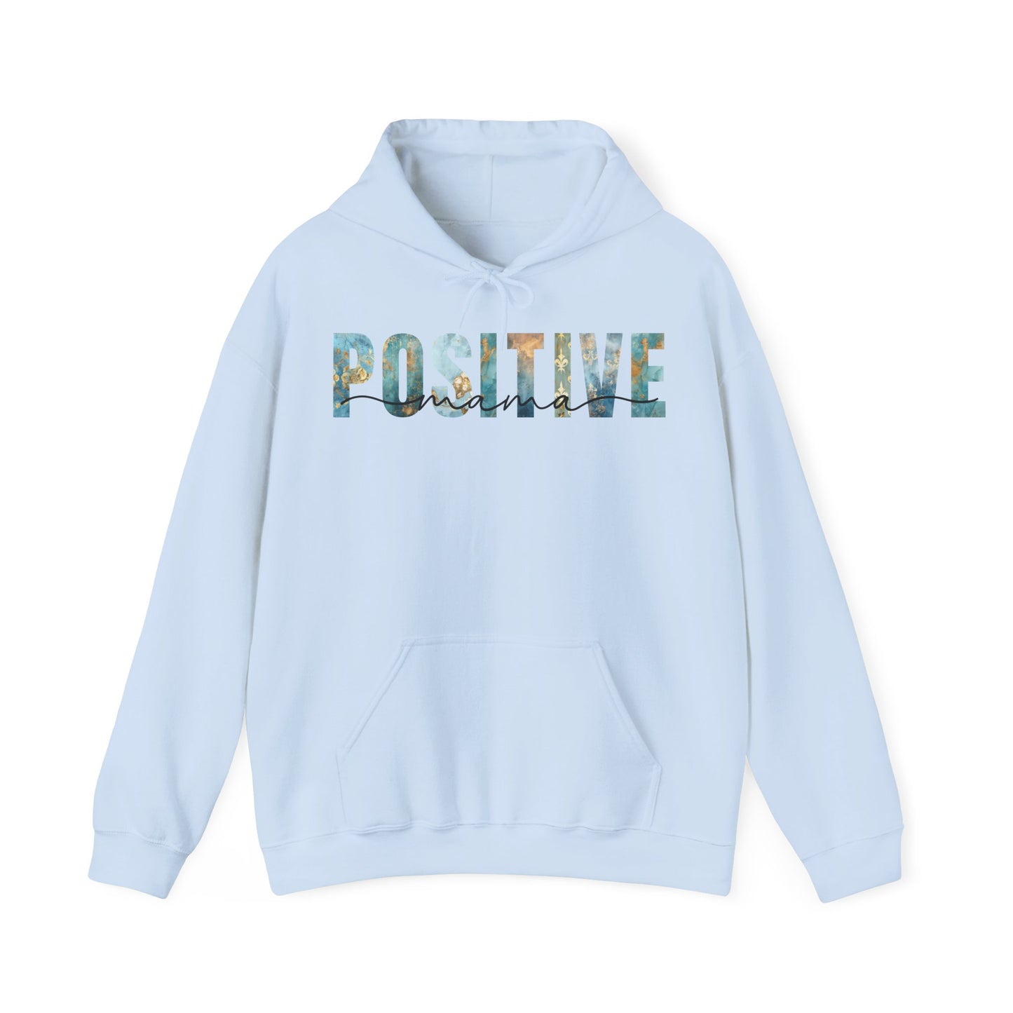Positive Mama Blue Golden Patterns Hoodie