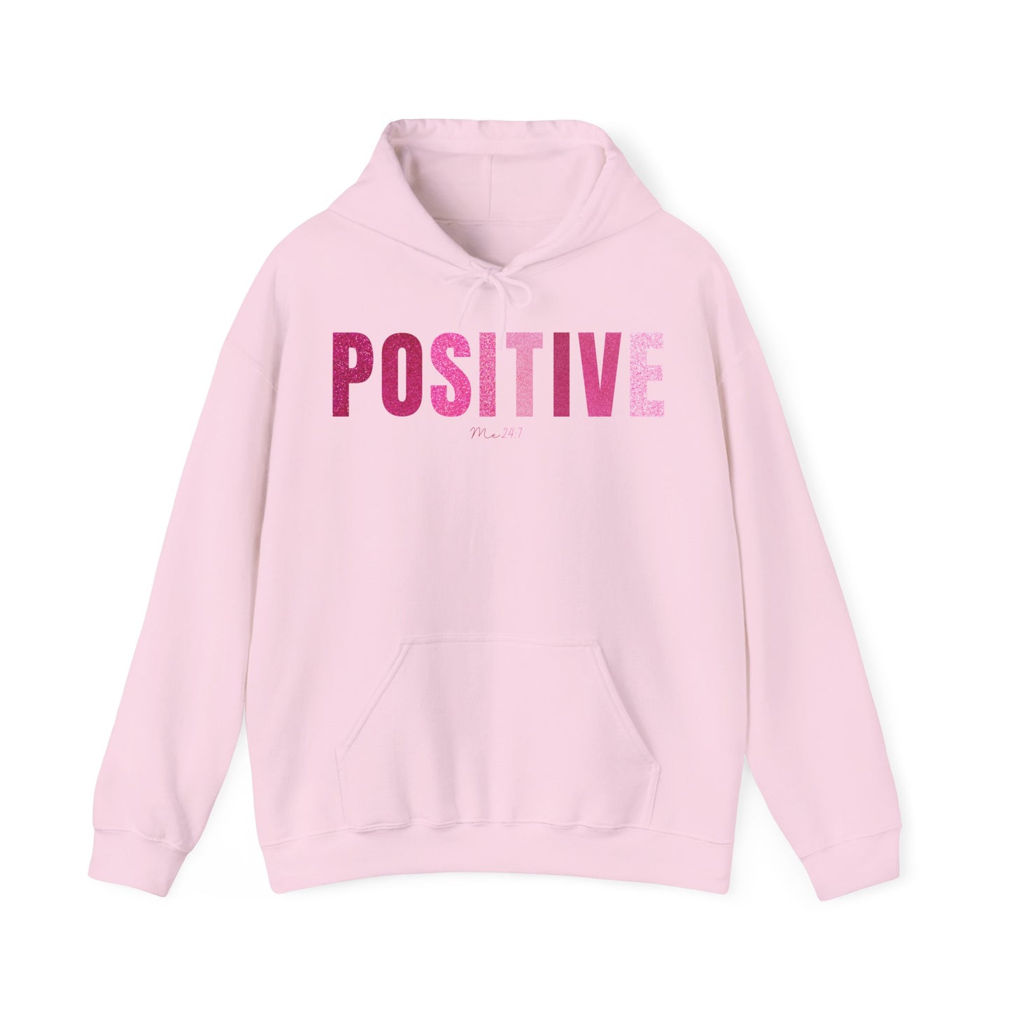 Positive Me 24:7 Glitter Pink Patterns Hoodie