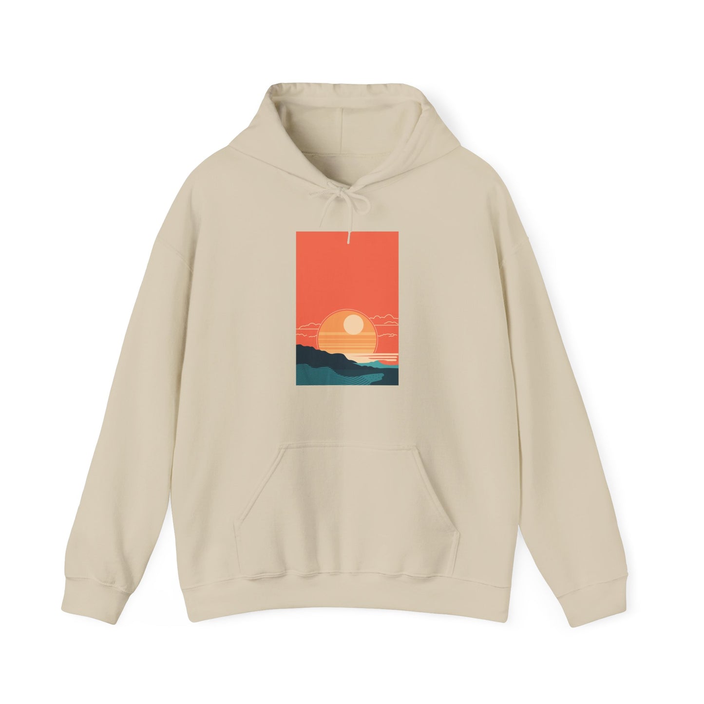Minimalist Boho Sunset Graphic Hoodie