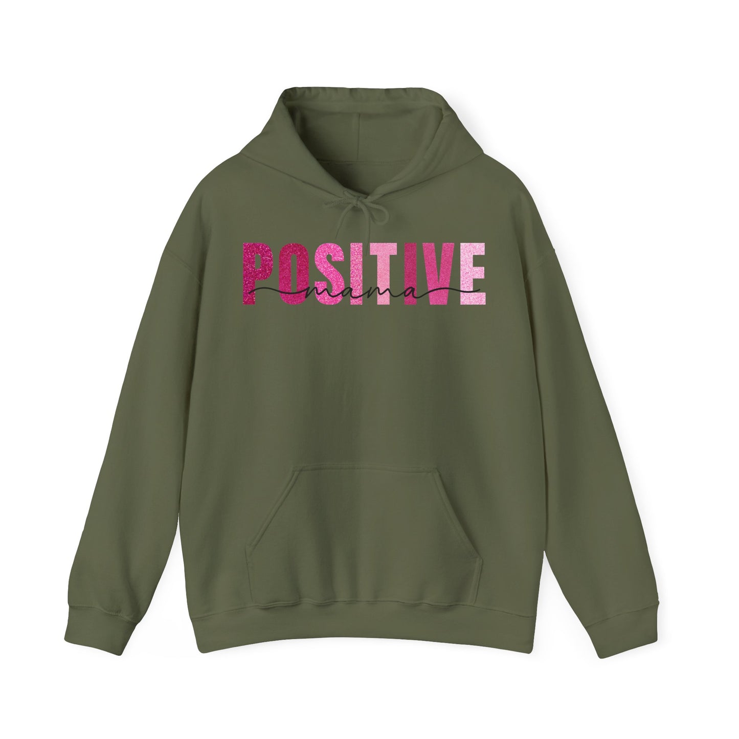 Positive Mama Glitter Pink Patterns Hoodie