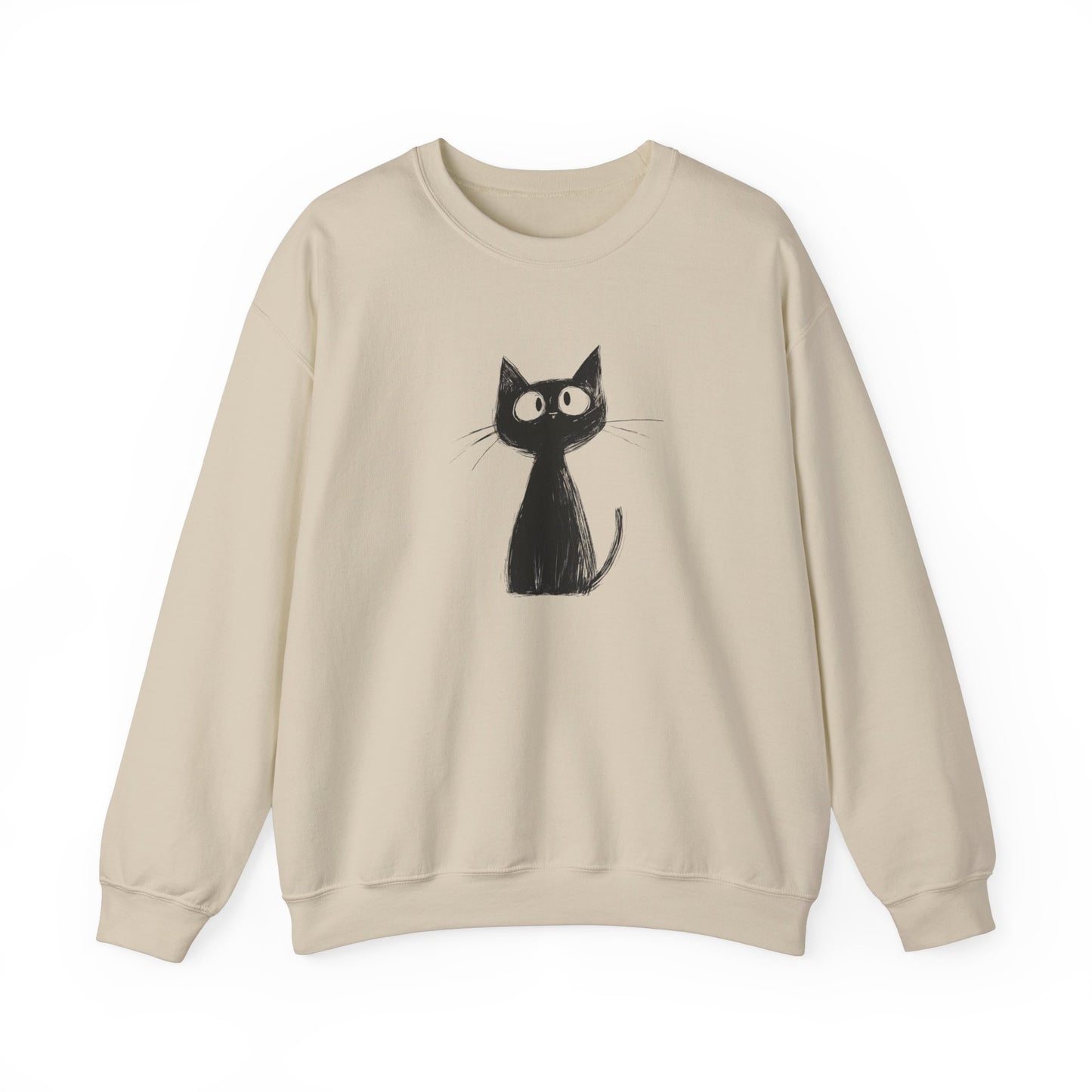 Cute Black Cat Doodle Sweatshirt