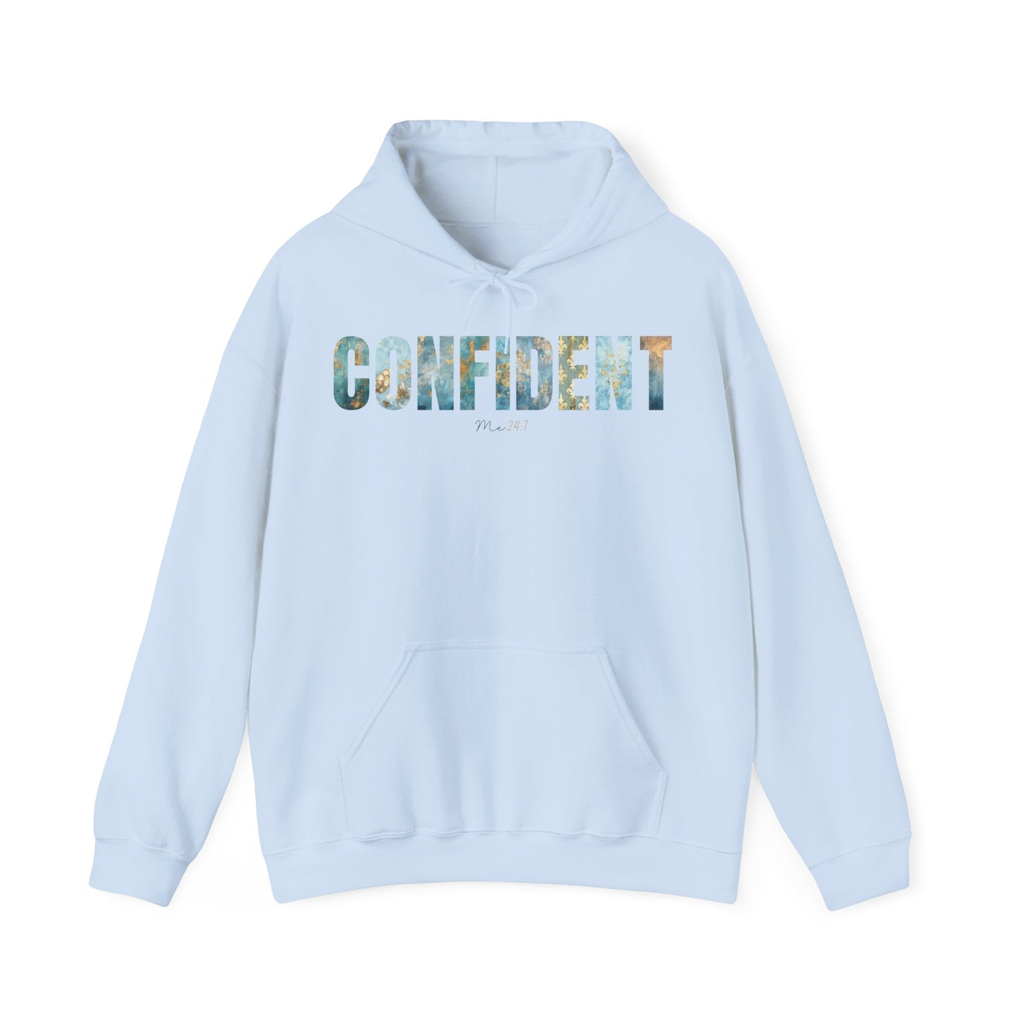 Confident Me 24:7 Golden and Blue Patterns Hoodie