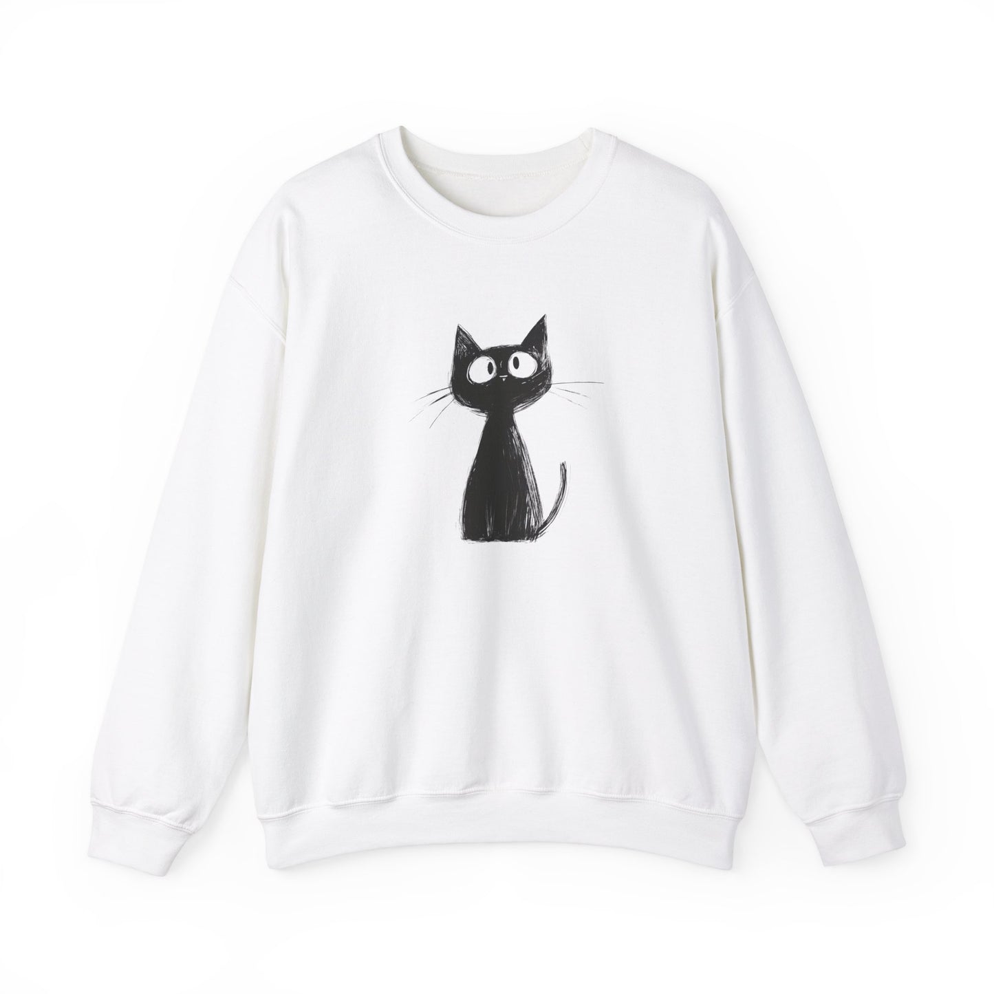 Cute Black Cat Doodle Sweatshirt