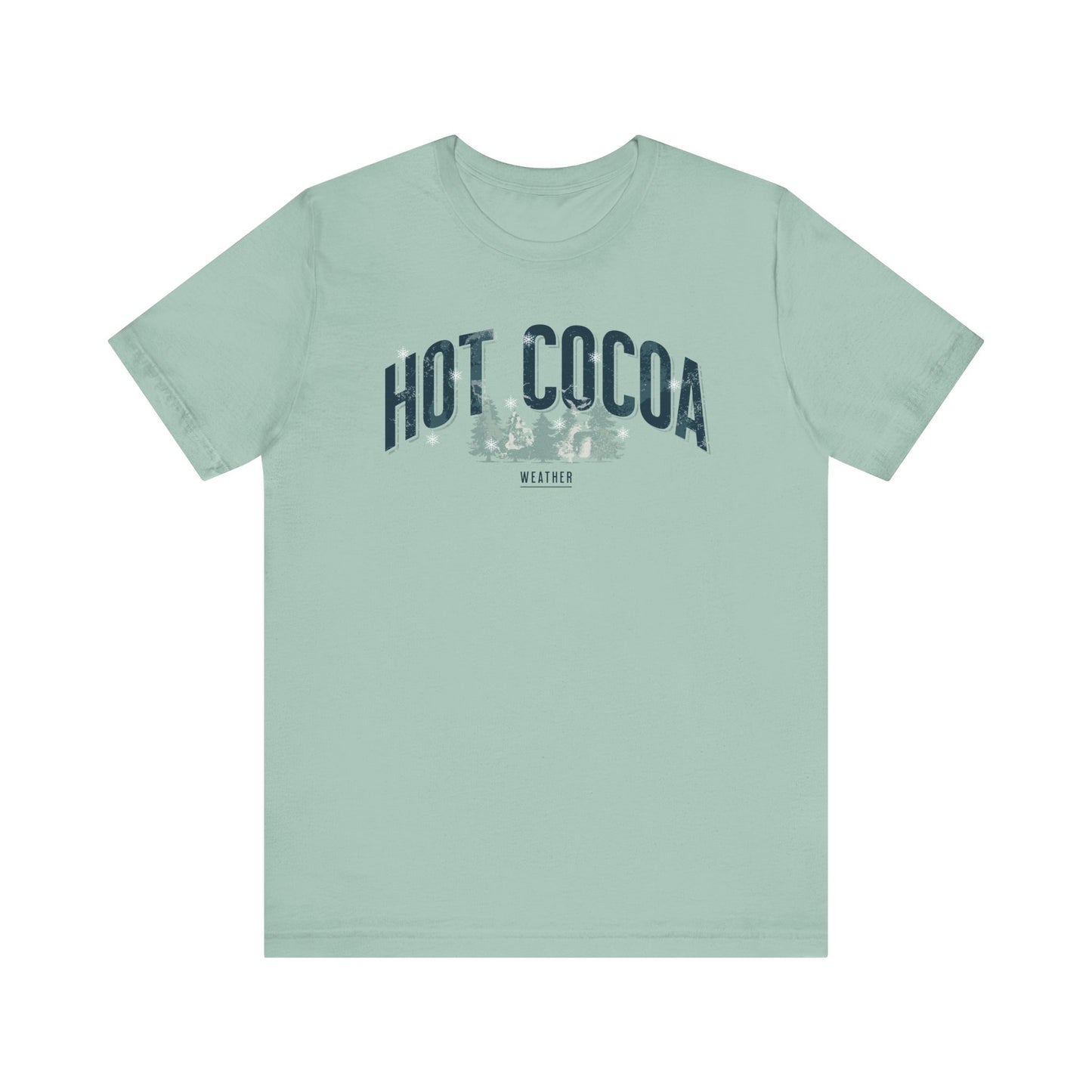 Hot Cocoa Weather Vintage Winter Pine Trees and Snow T-shirt