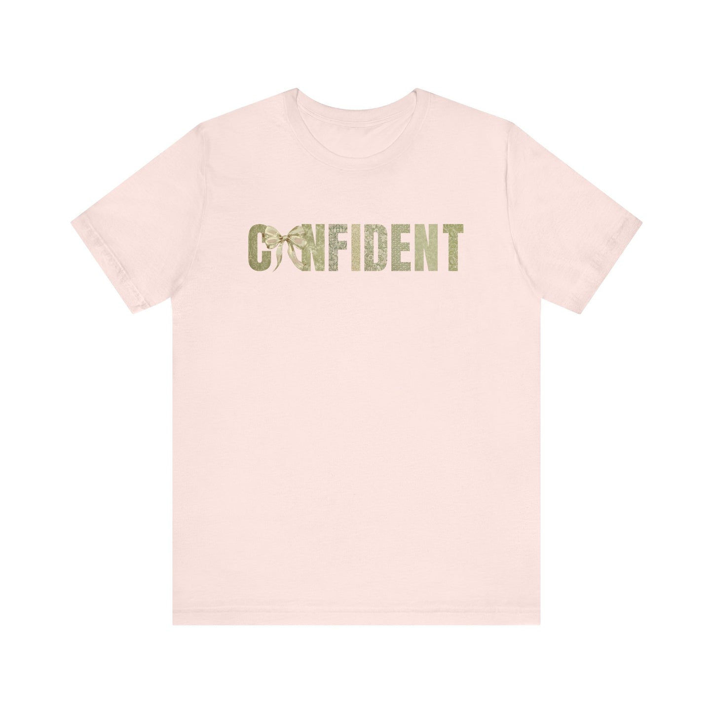 Confident With Coquette Bow Green Patterns T-shirt