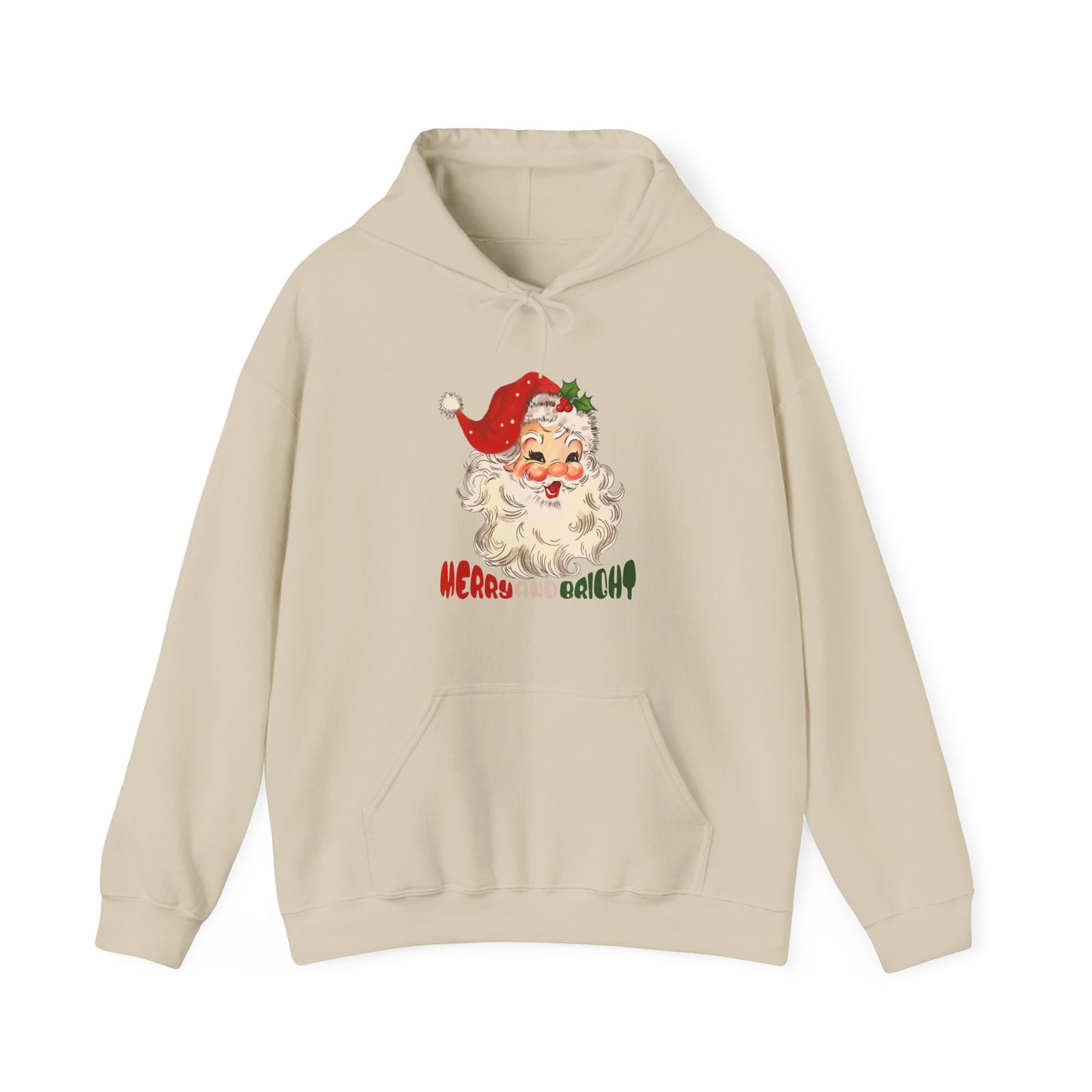 Merry And Bright Cute Santa Vintage Hoodie