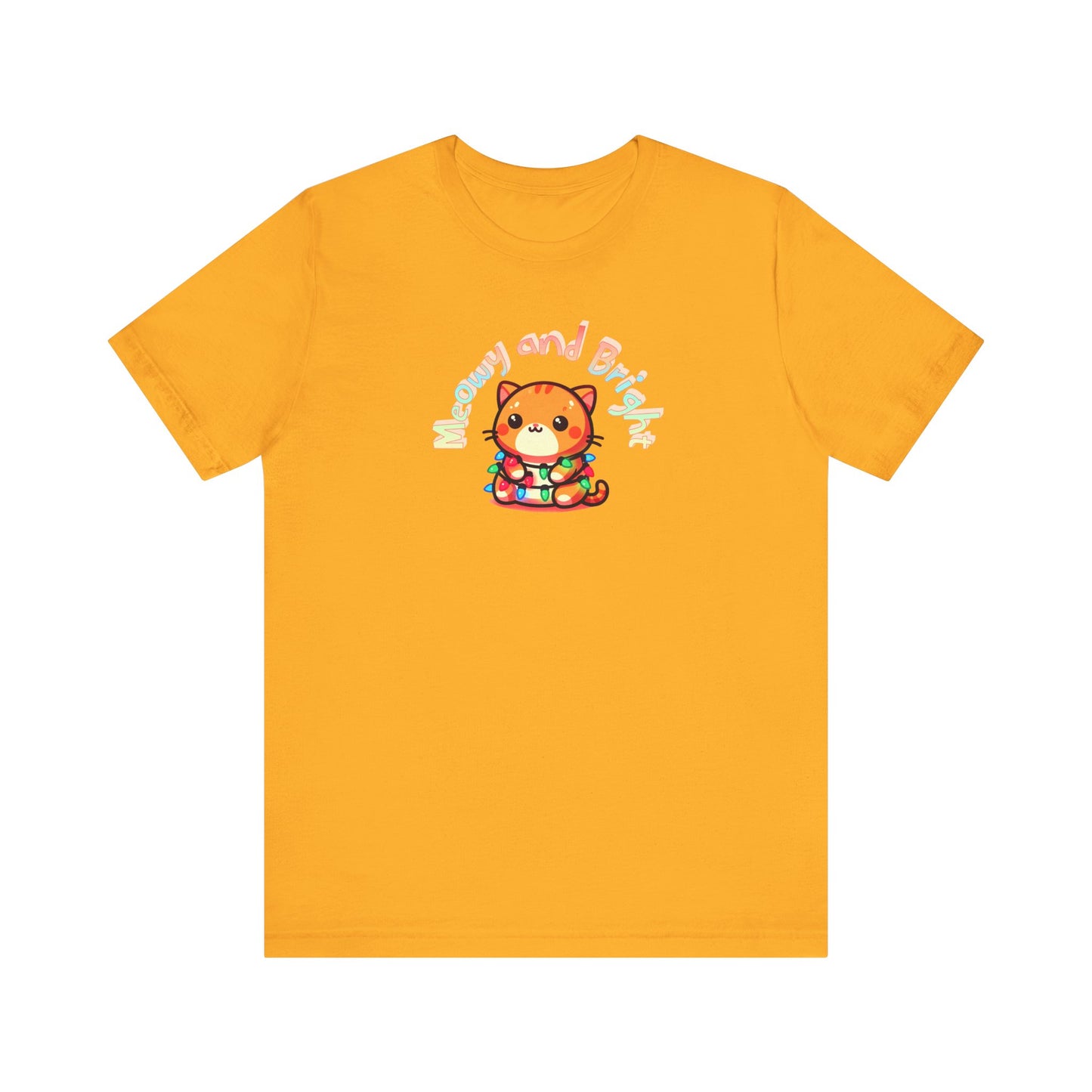 Meowy and Bright Colorful Cartoon Cat T-shirt