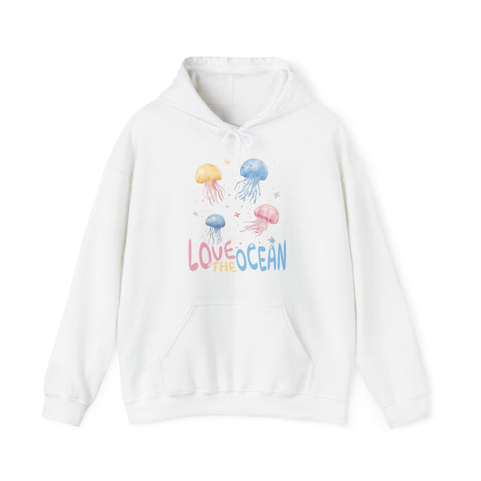 Love The Ocean Jellyfish and Stars Graphic Hoodie