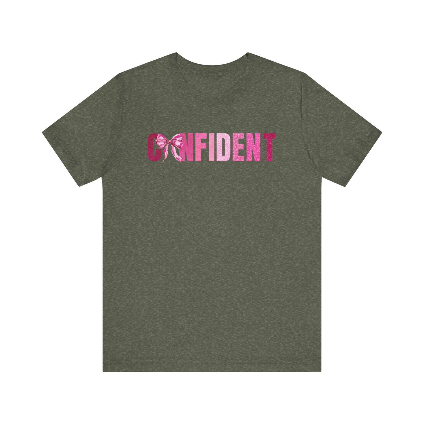 Confident Glitter Pink Coquette Bow T-shirt