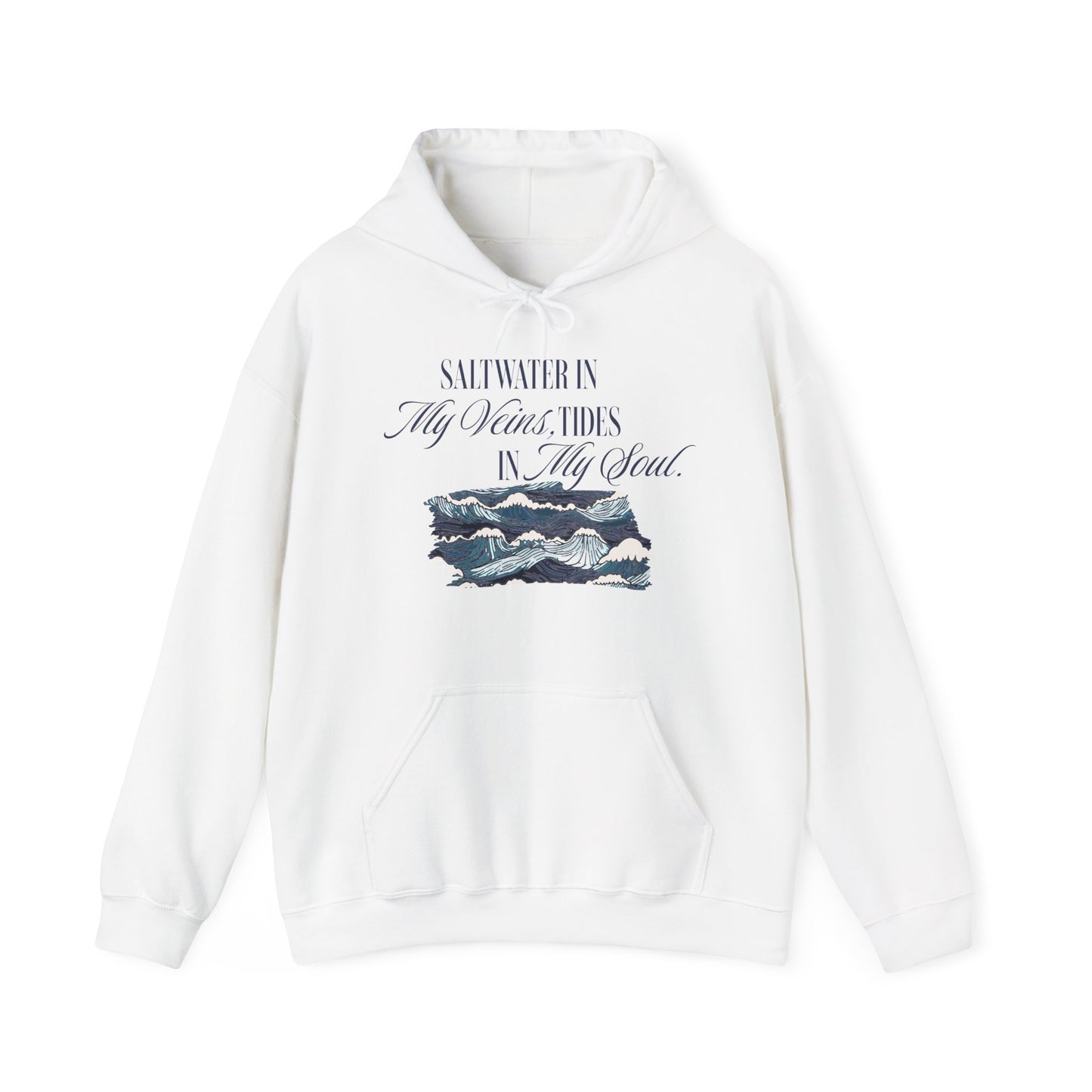 Saltwater In My Veins Tides In My Soul With Ocean Waves Graphic Hoodie