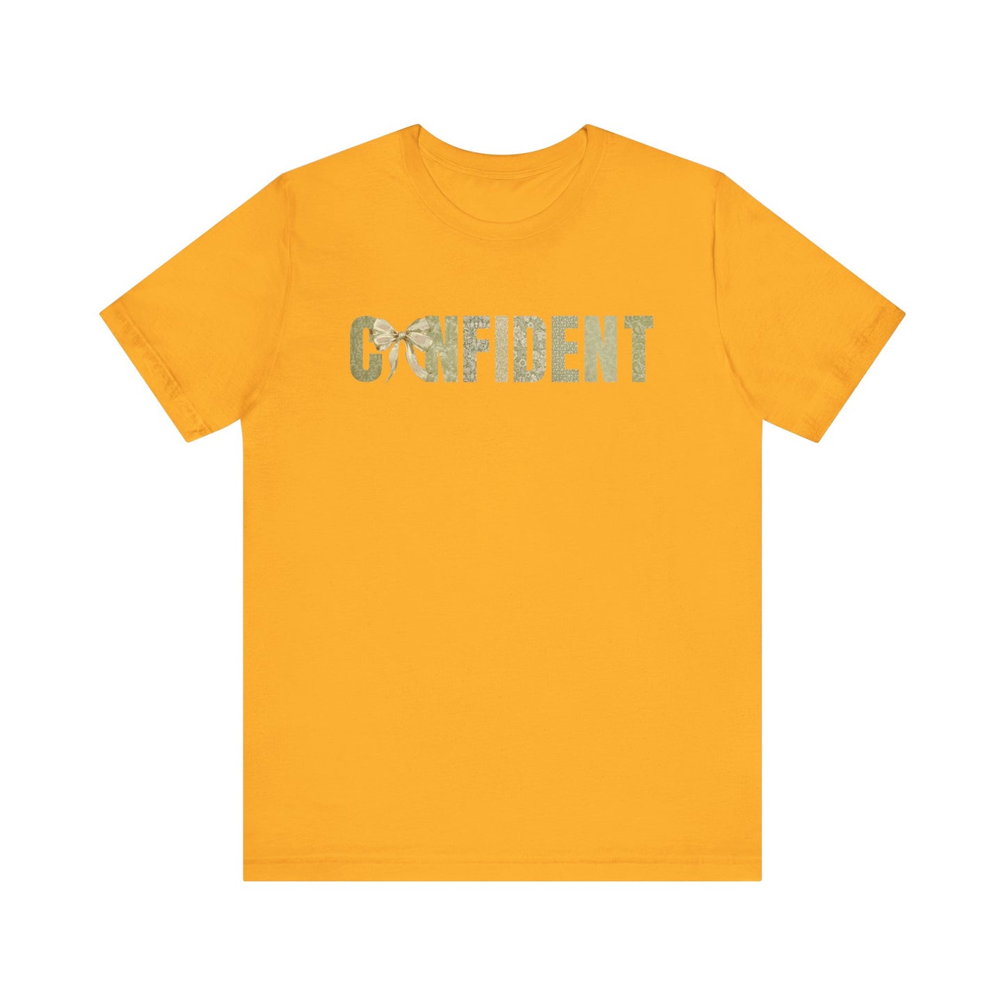 Confident With Coquette Bow Green Patterns T-shirt