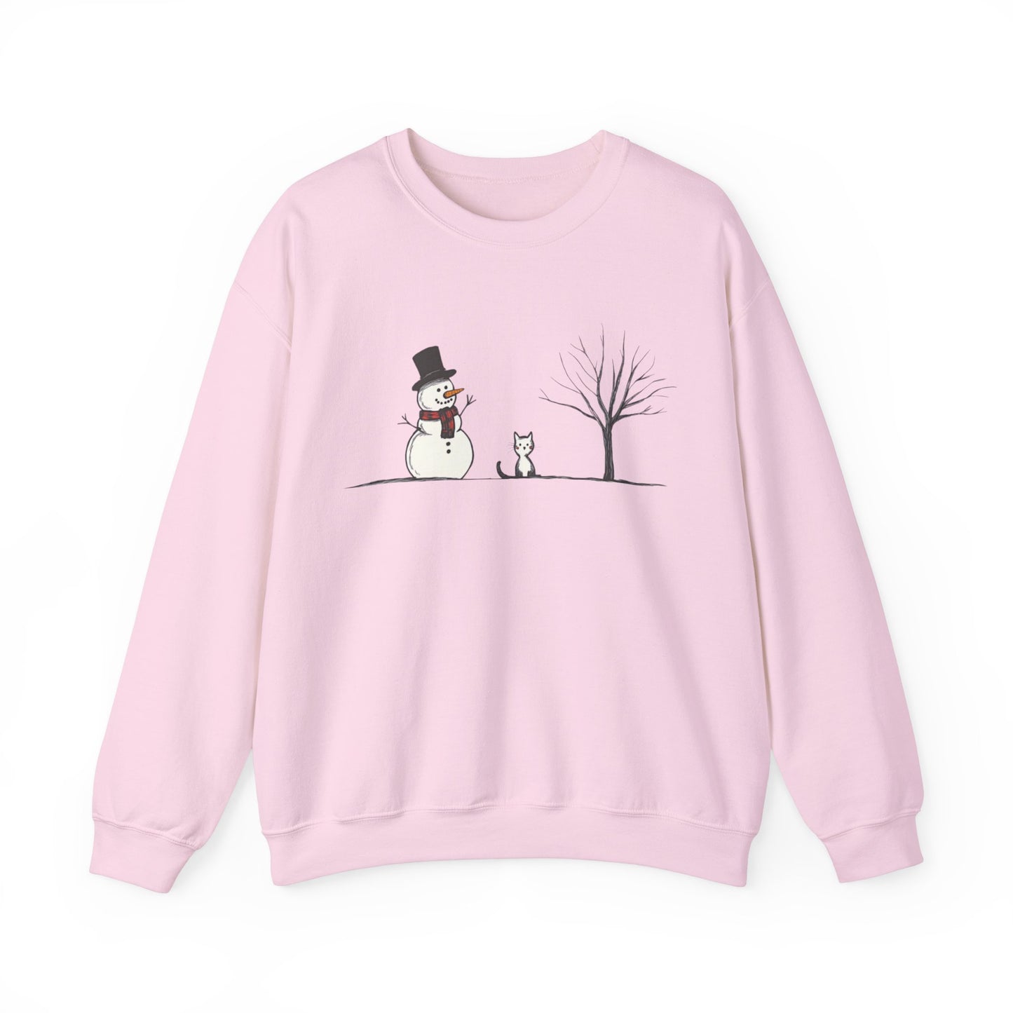 Snowman Tree And Cat Sweatshirt