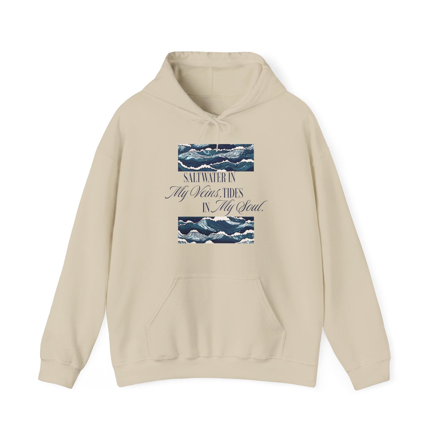Saltwater In My Veins Tides In My Soul With Ocean Waves Hoodie