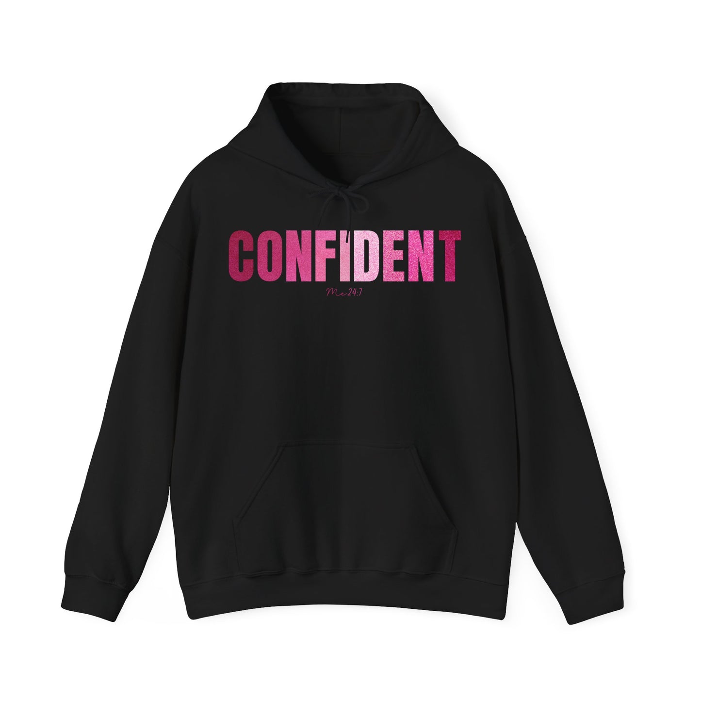 Confident Me 24:7 Glitter Pink Patterns Hoodie