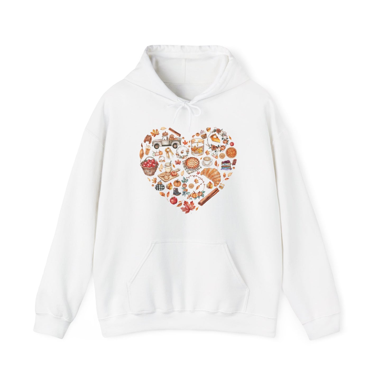 Fall Graphics In Heart Shape Hoodie