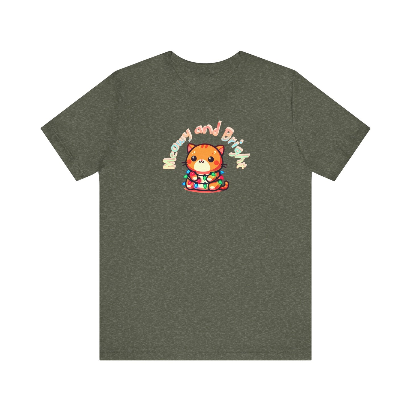 Meowy and Bright Colorful Cartoon Cat T-shirt