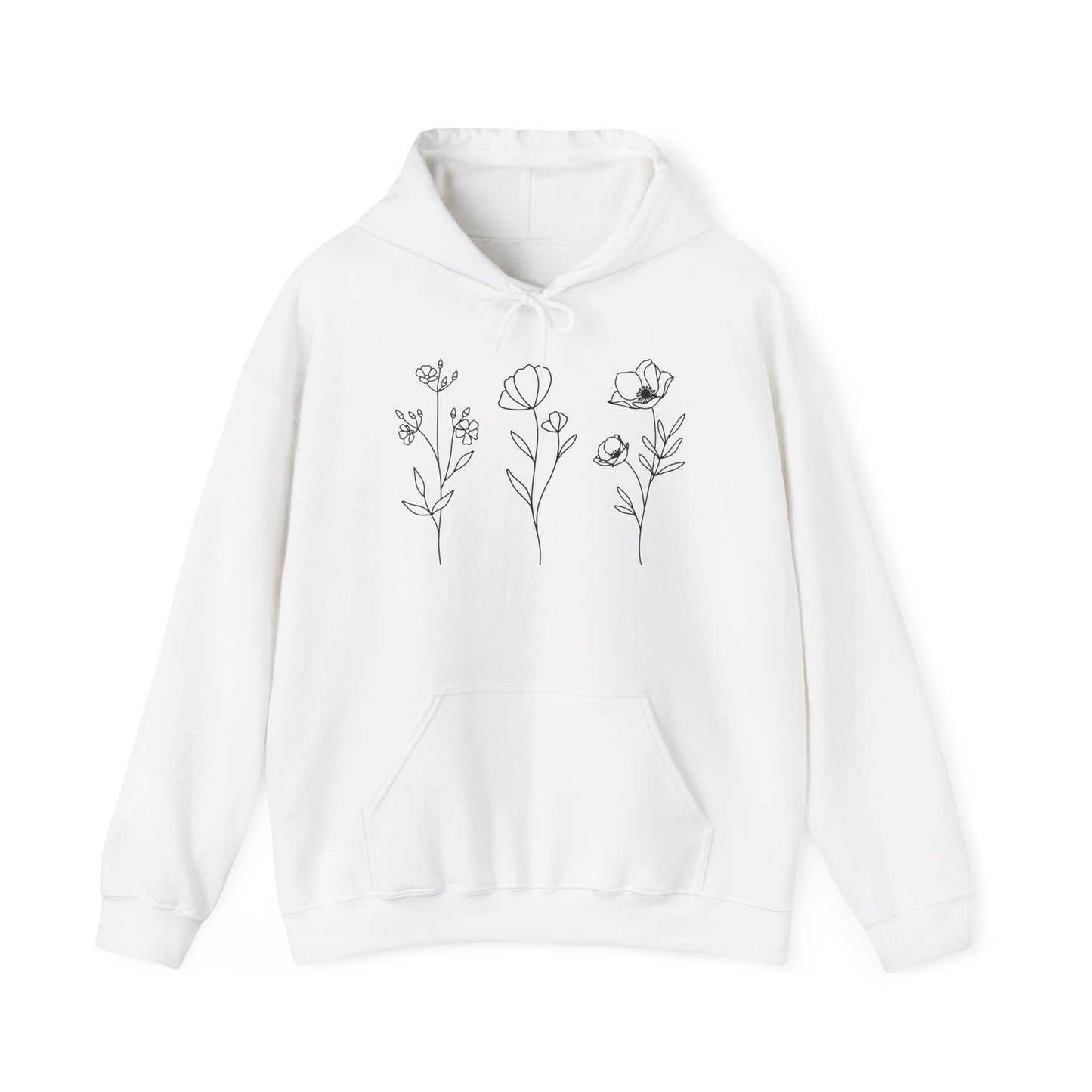 Minimalist Flowers Hoodie