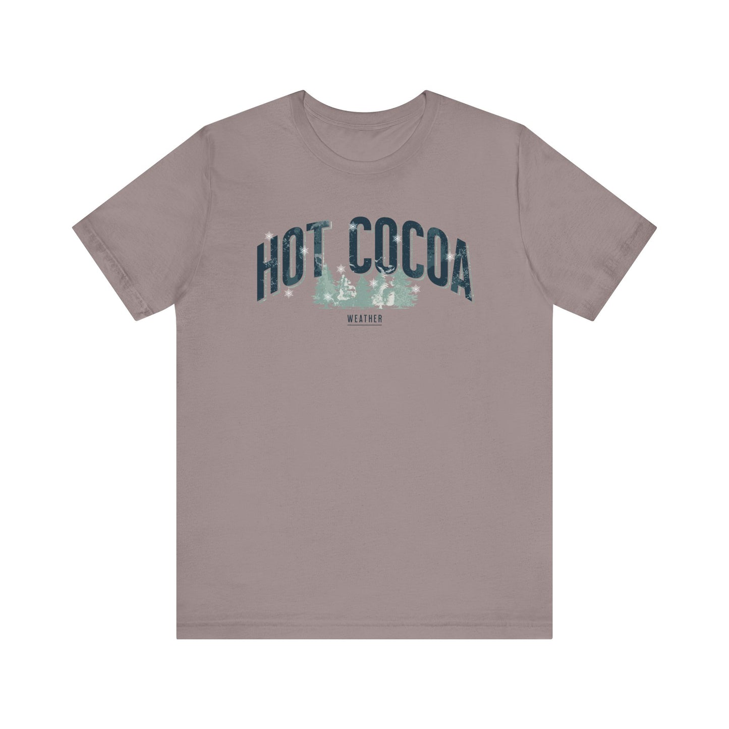 Hot Cocoa Weather Vintage Winter Pine Trees and Snow T-shirt