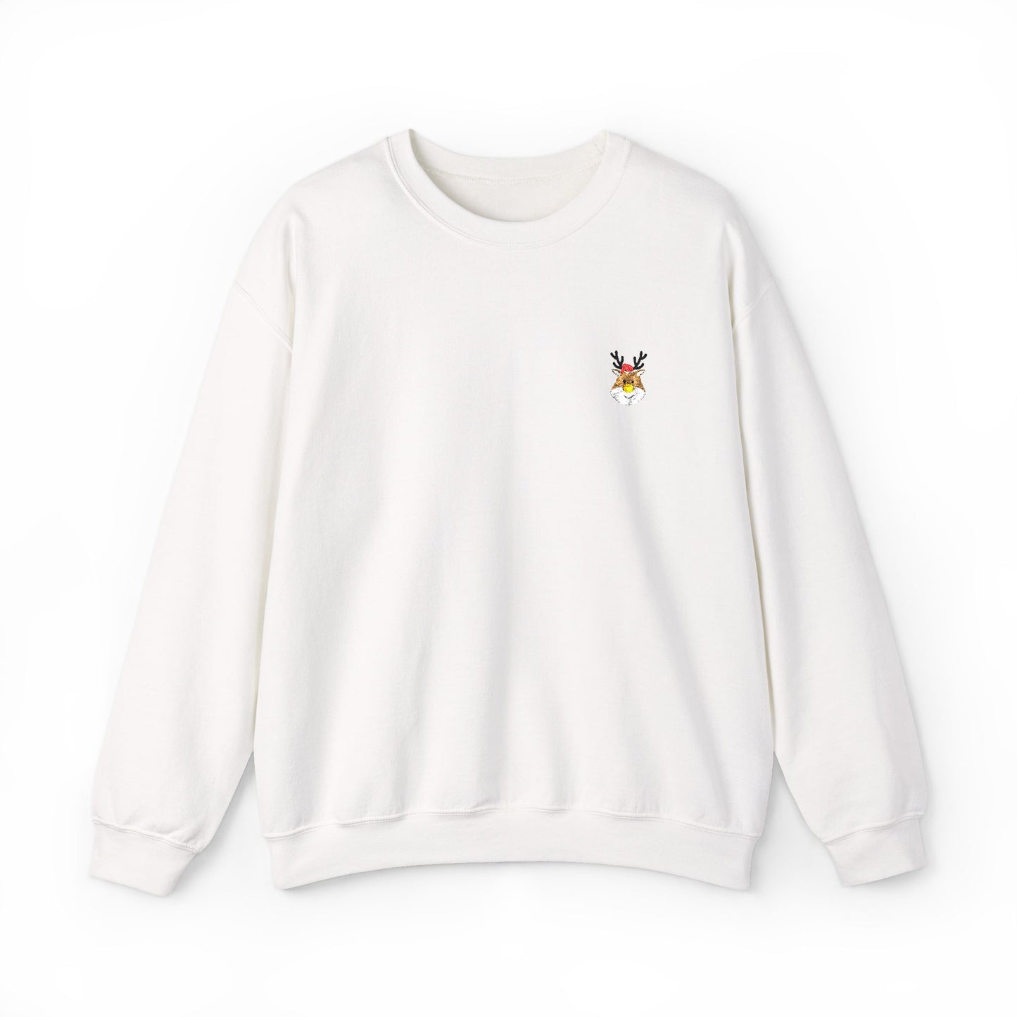 Embroidered Cartoon Reindeer Sweatshirt