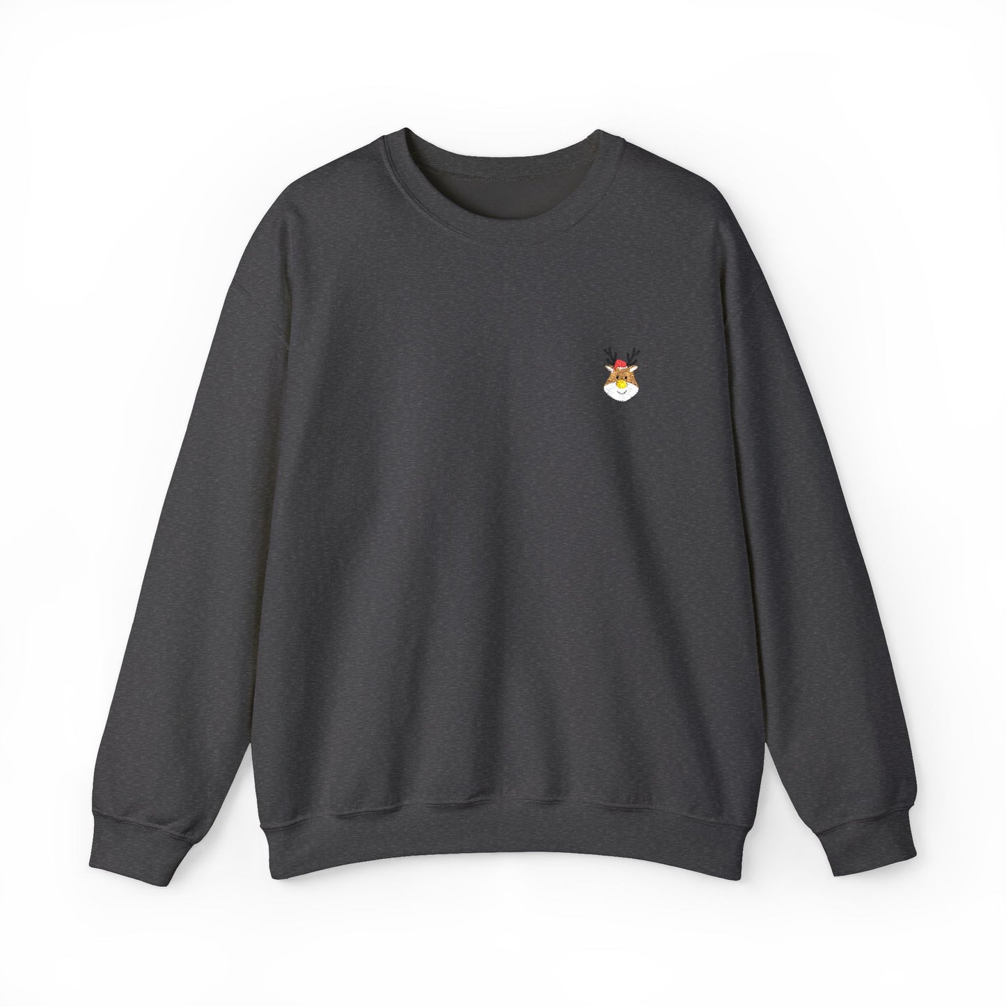 Embroidered Cartoon Reindeer Sweatshirt