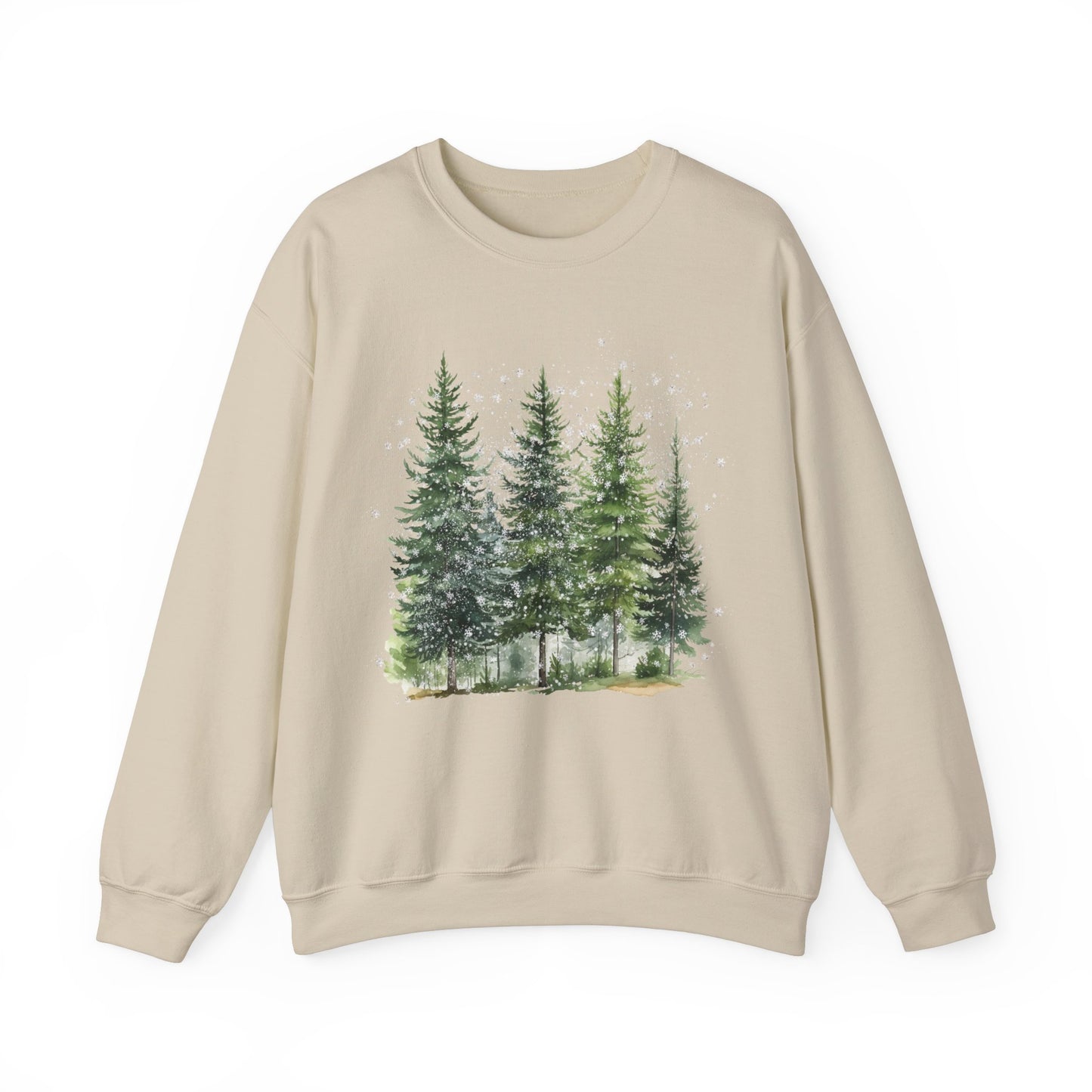Snowy Pine Trees Graphic Sweatshirt