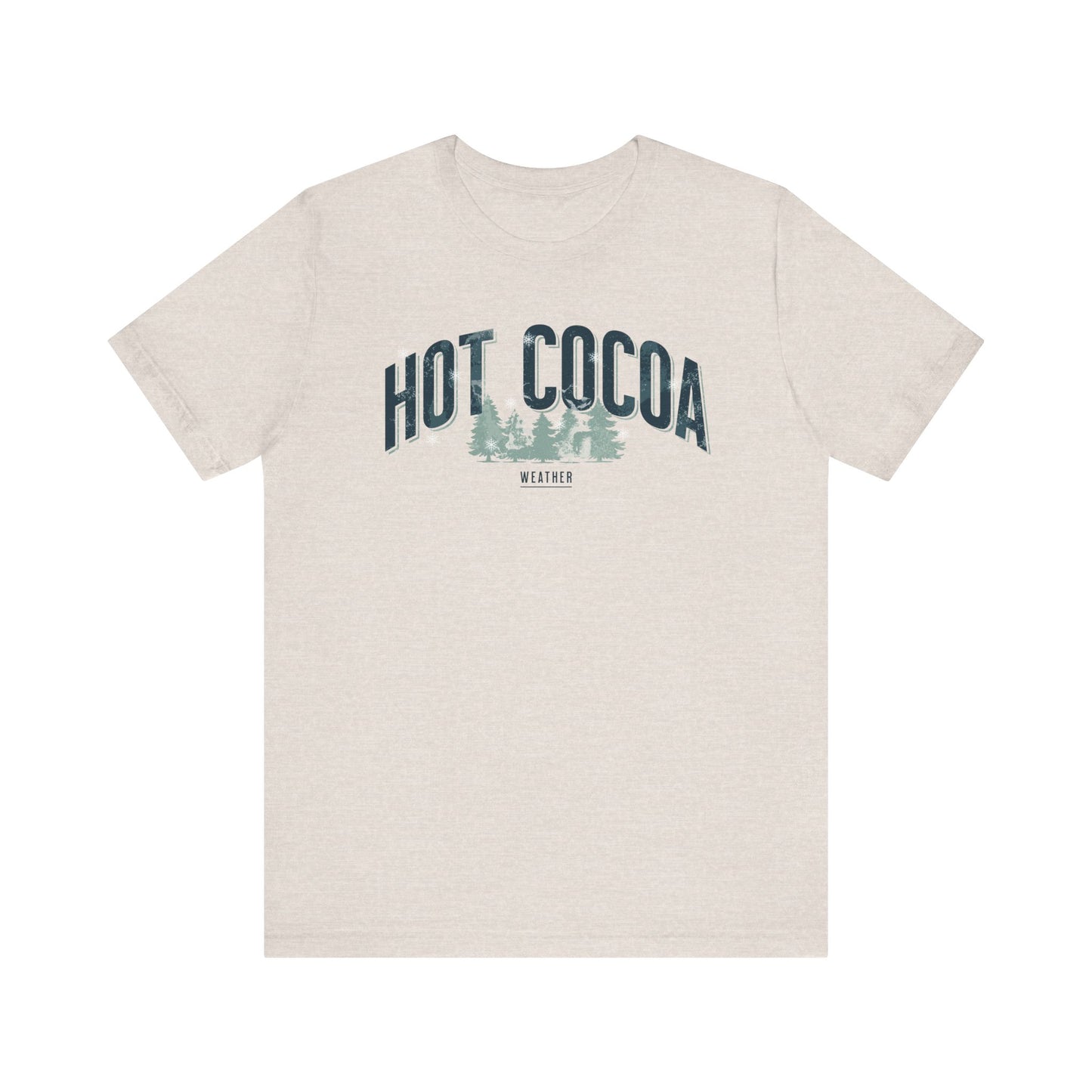 Hot Cocoa Weather Vintage Winter Pine Trees and Snow T-shirt