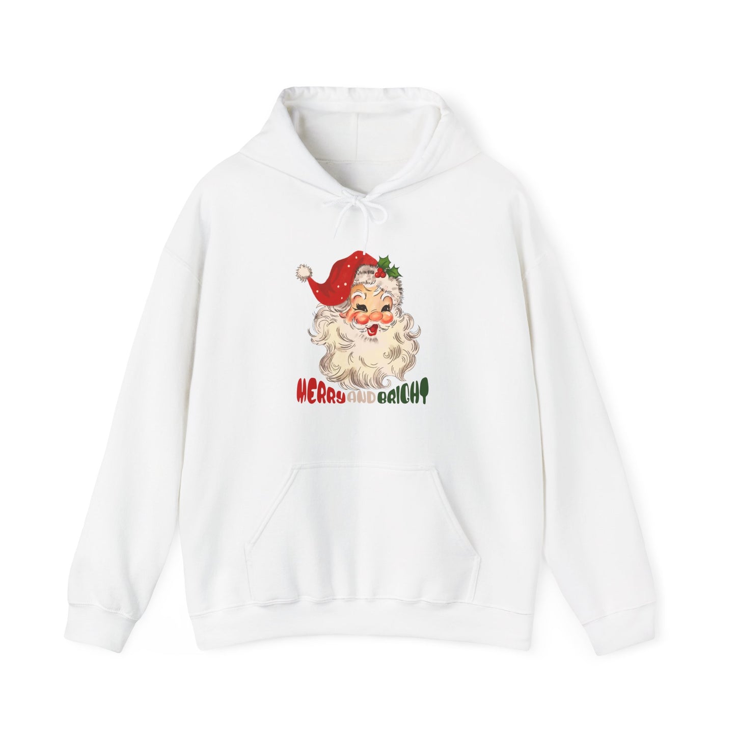 Merry And Bright Cute Santa Vintage Hoodie