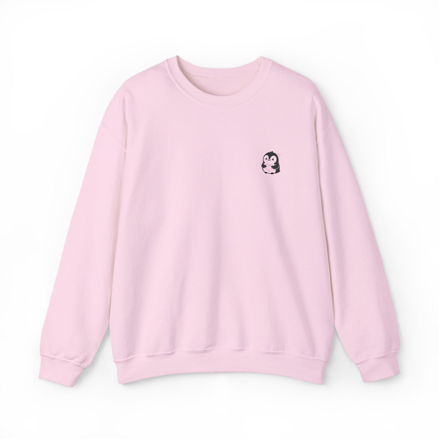 Embroidered Penguin Heart Sweatshirt