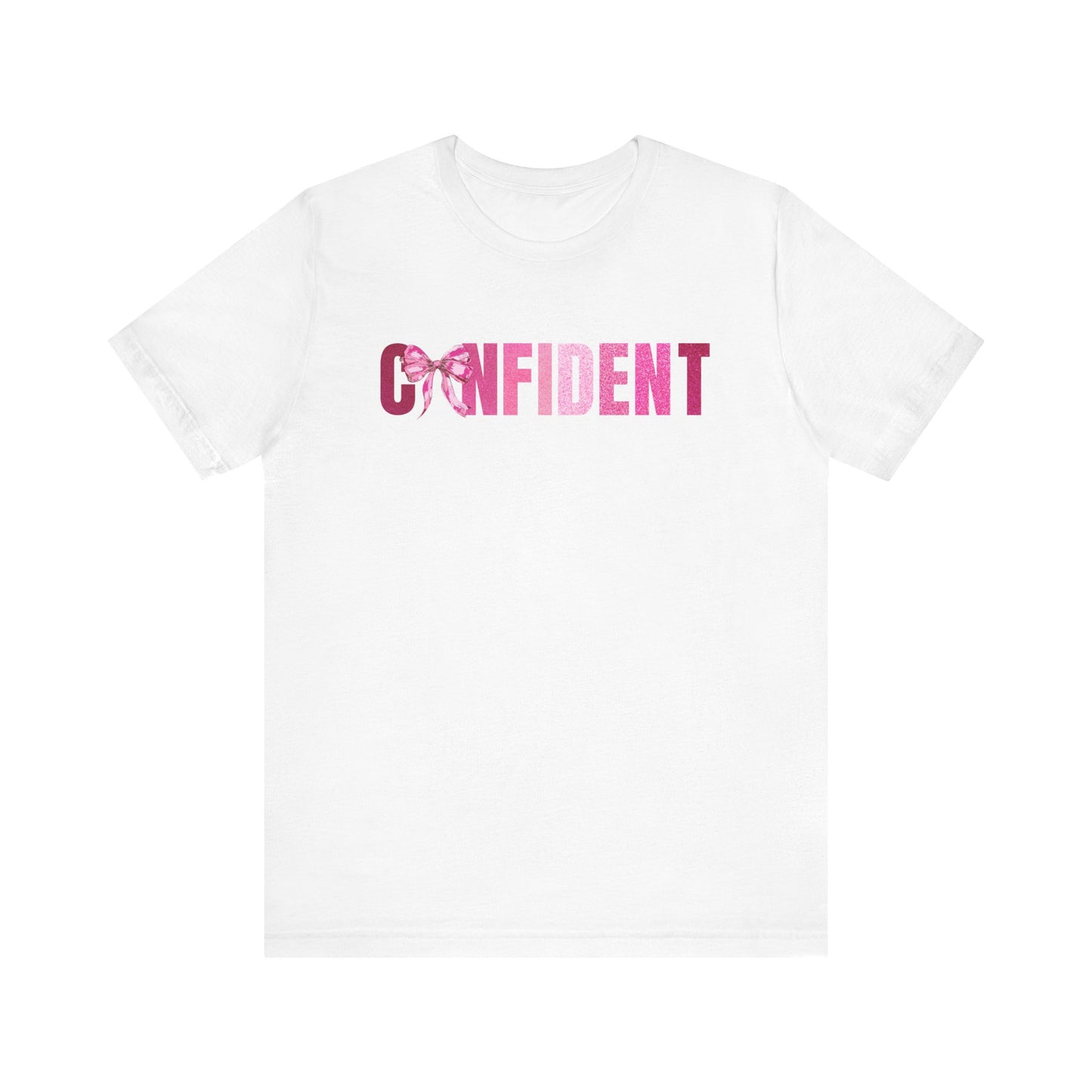 Confident Glitter Pink Coquette Bow T-shirt