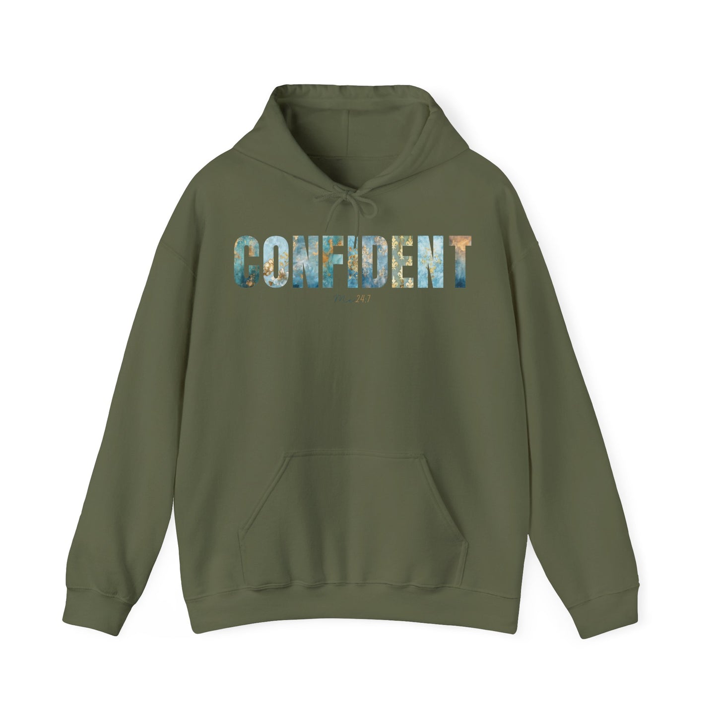 Confident Me 24:7 Golden and Blue Patterns Hoodie