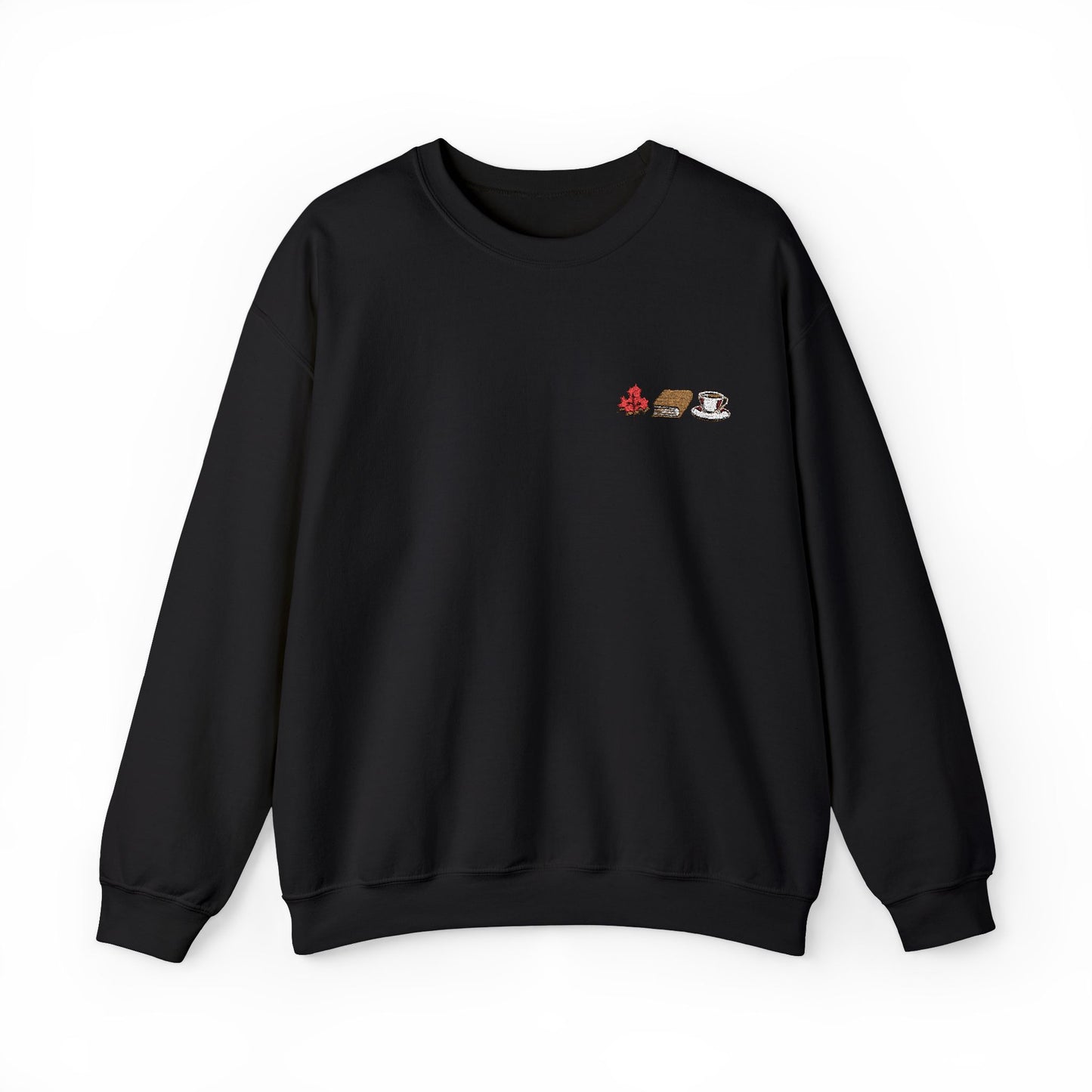 Embroidered Book & Coffee Fall Viibes Sweatshirt