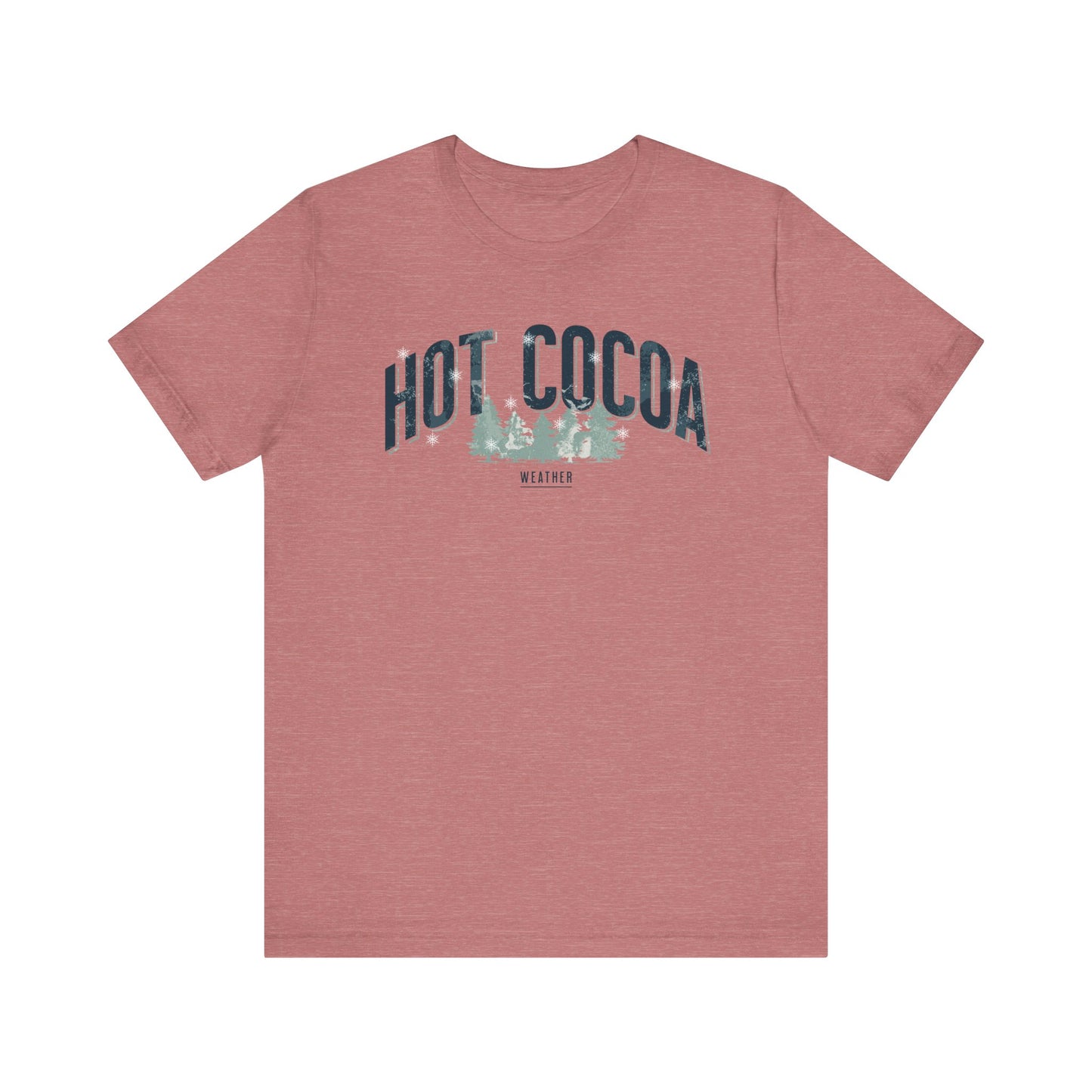 Hot Cocoa Weather Vintage Winter Pine Trees and Snow T-shirt