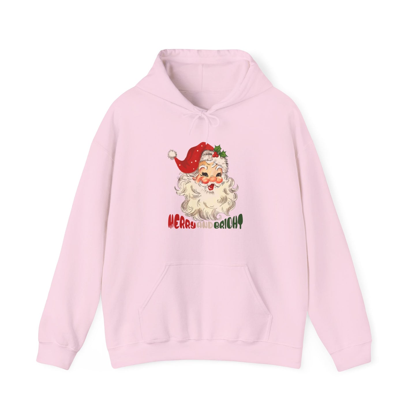 Merry And Bright Cute Santa Vintage Hoodie