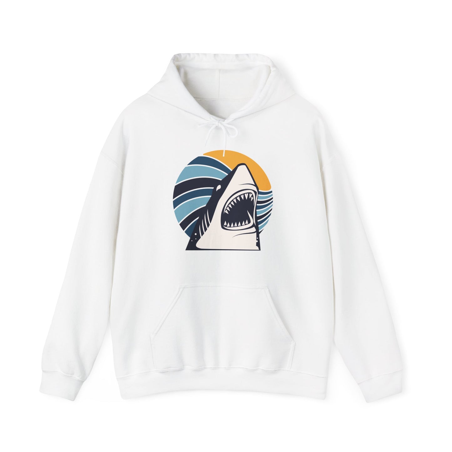 Shark and Waves With Sunset Graphic Hoodie