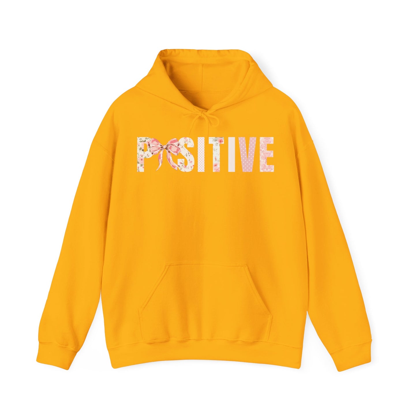 Positive Coquette Bow Pink Floral Patterns Hoodie