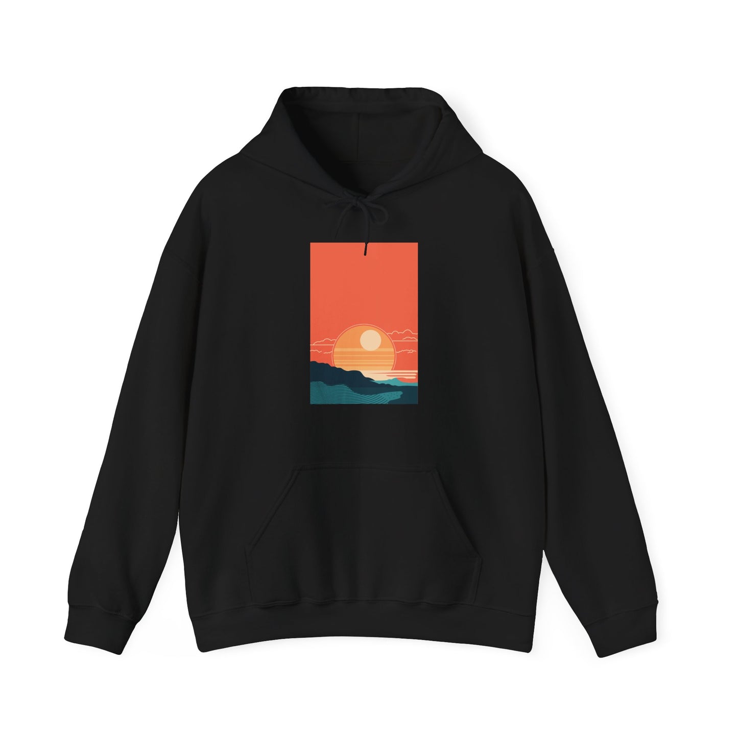 Minimalist Boho Sunset Graphic Hoodie