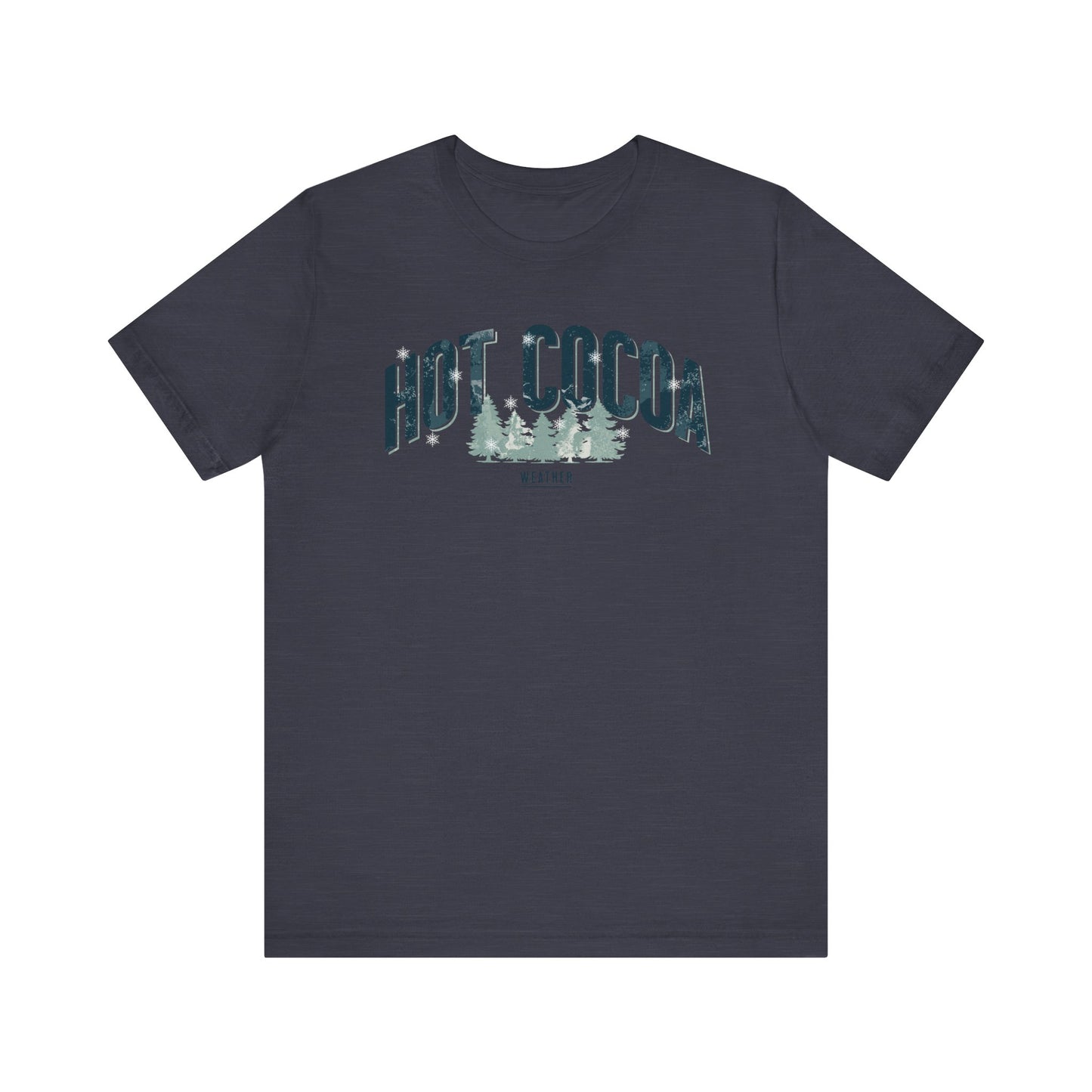 Hot Cocoa Weather Vintage Winter Pine Trees and Snow T-shirt