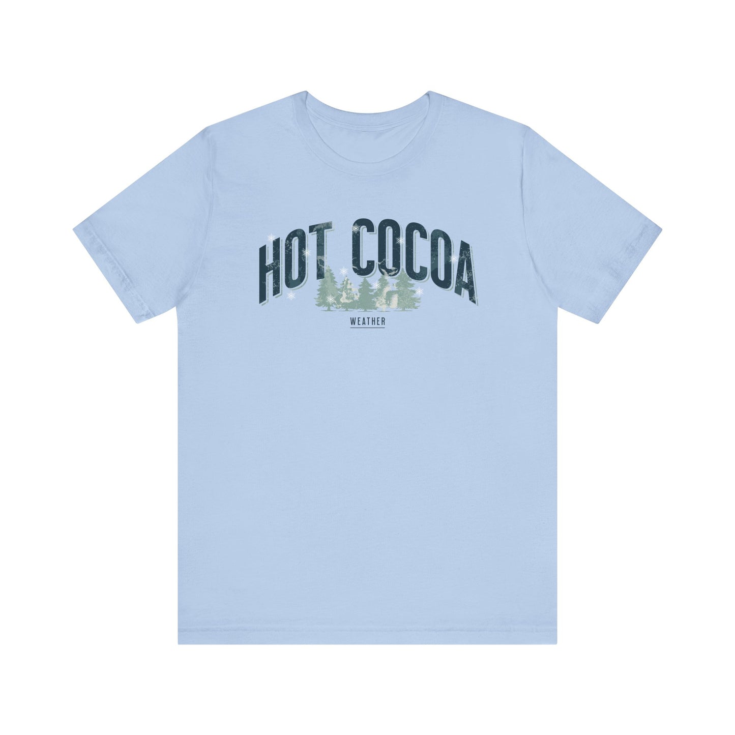 Hot Cocoa Weather Vintage Winter Pine Trees and Snow T-shirt