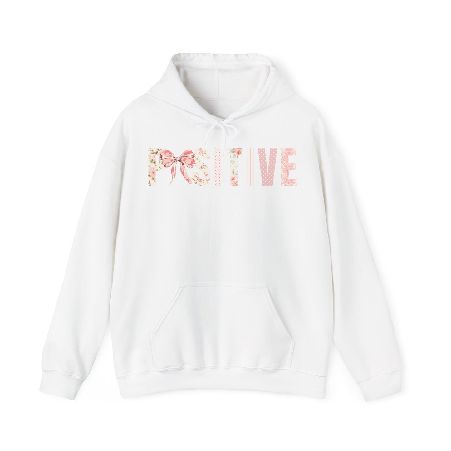 Positive Coquette Bow Pink Floral Patterns Hoodie
