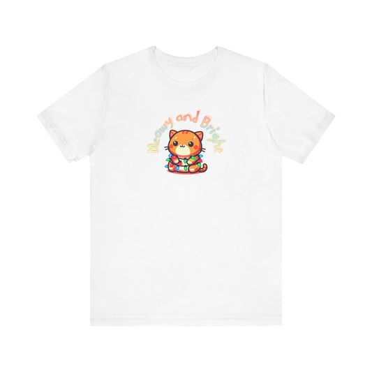 Meowy and Bright Colorful Cartoon Cat T-shirt