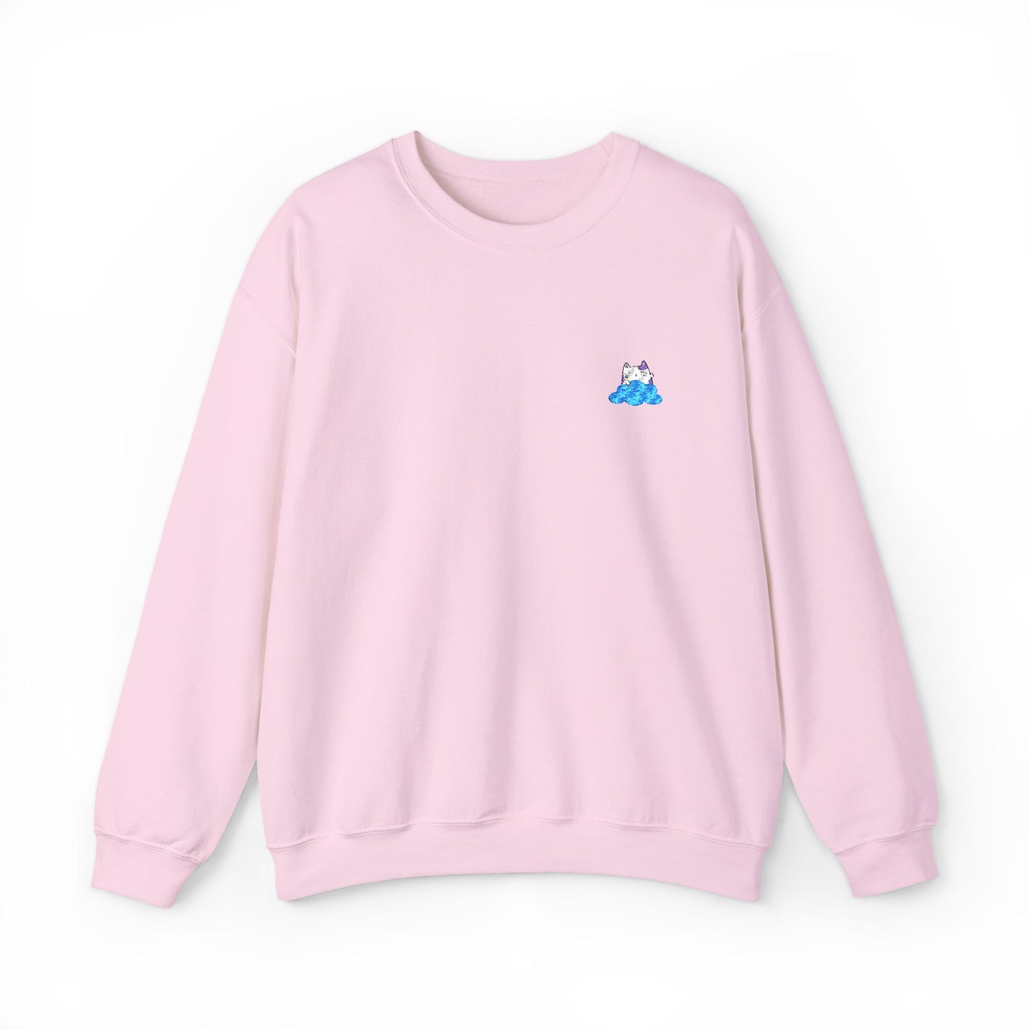 Embroidered Cute Kawaii Cartoon Cat and Cloud Sweatshirt