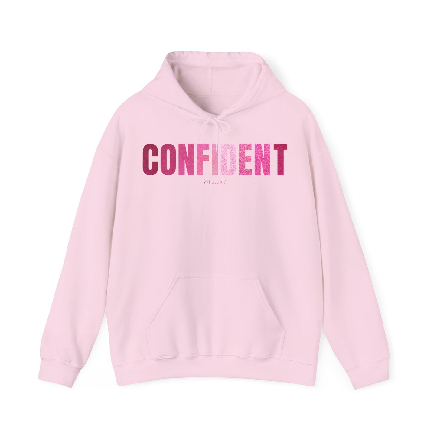 Confident Me 24:7 Glitter Pink Patterns Hoodie