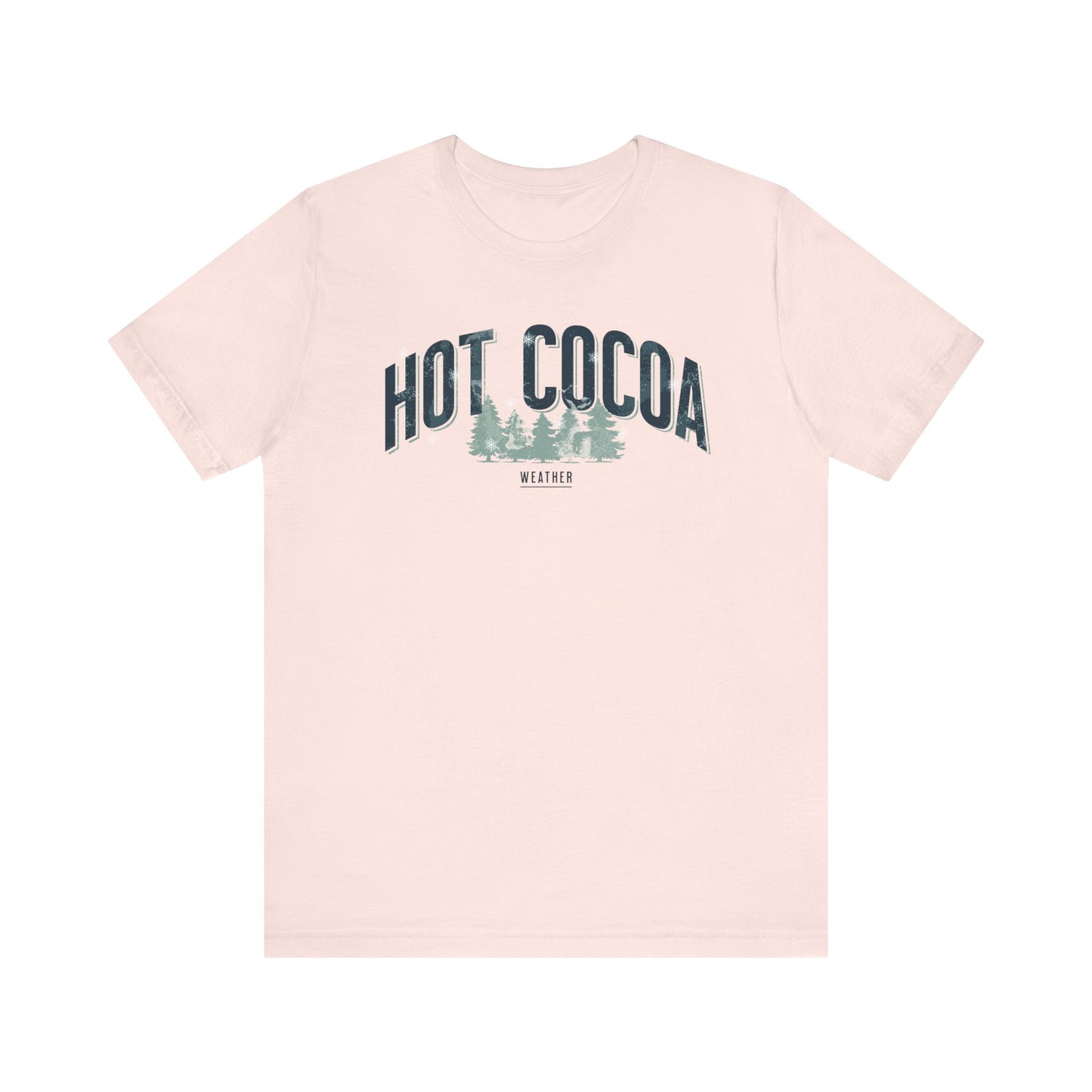 Hot Cocoa Weather Vintage Winter Pine Trees and Snow T-shirt