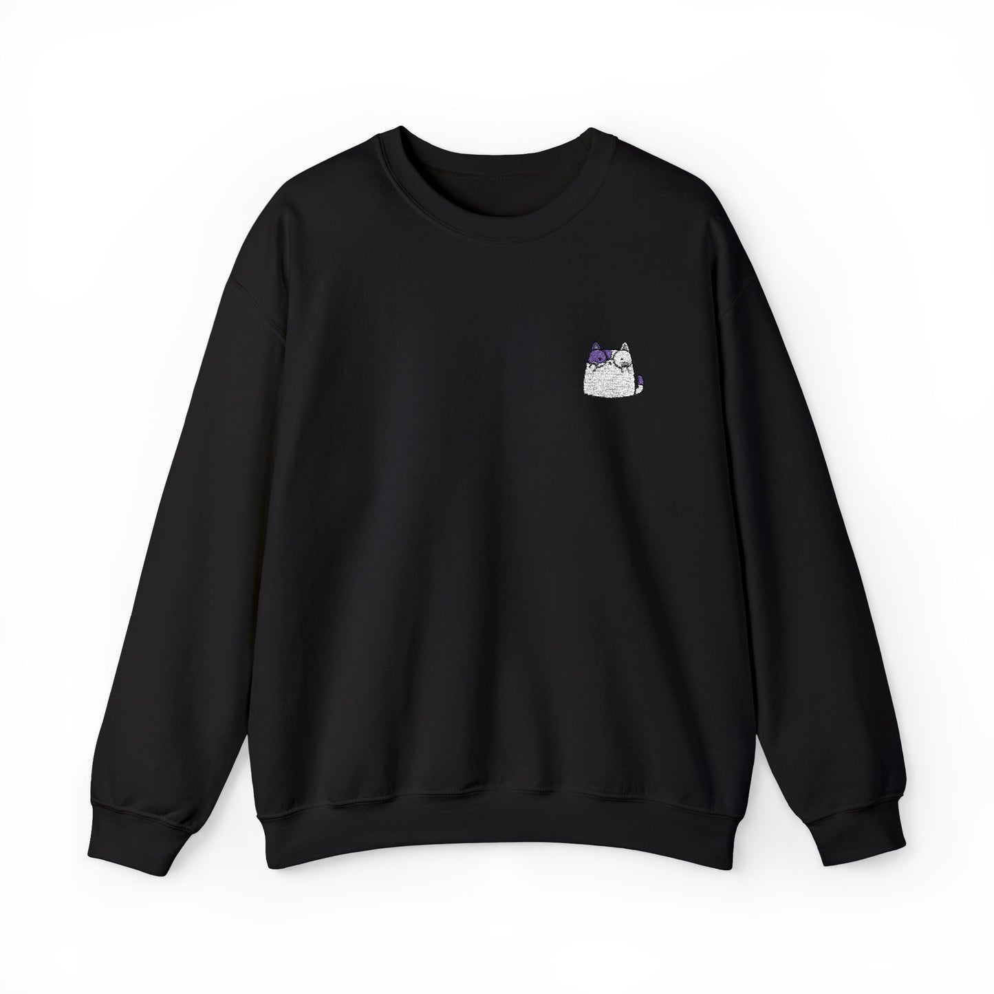 Embroidered Cute Cartoon Kawaii Cat With Glasses Sweatshirt