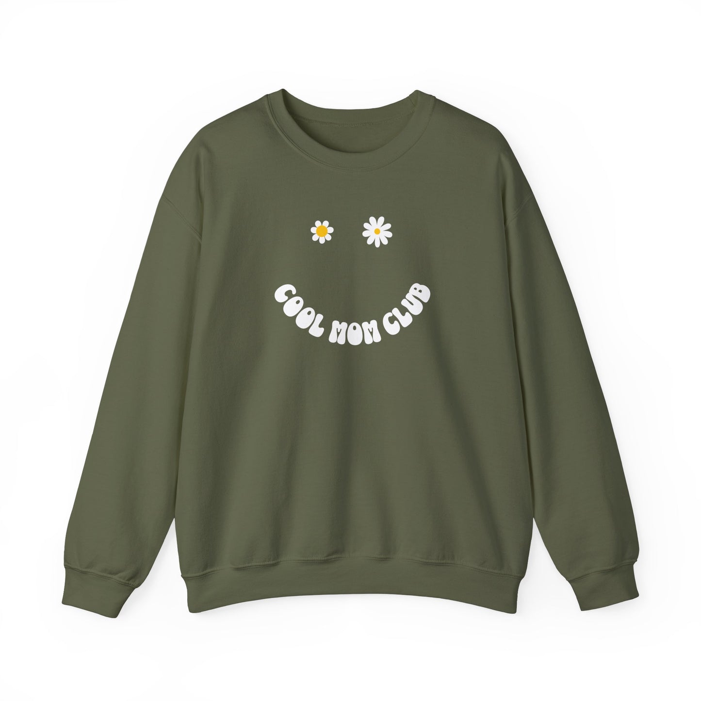 Cool Mom Club Happy Face Daisy Sweatshirt