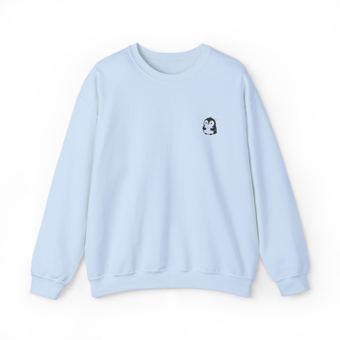 Embroidered Penguin Heart Sweatshirt